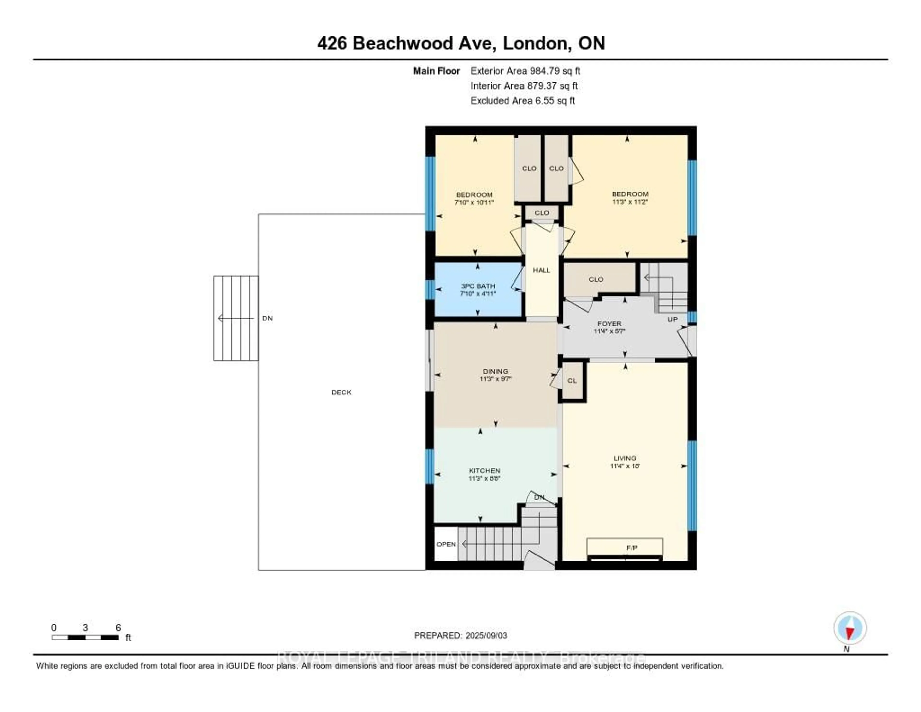 Floor plan for 426 Beachwood Ave, London South Ontario N6J 3K1