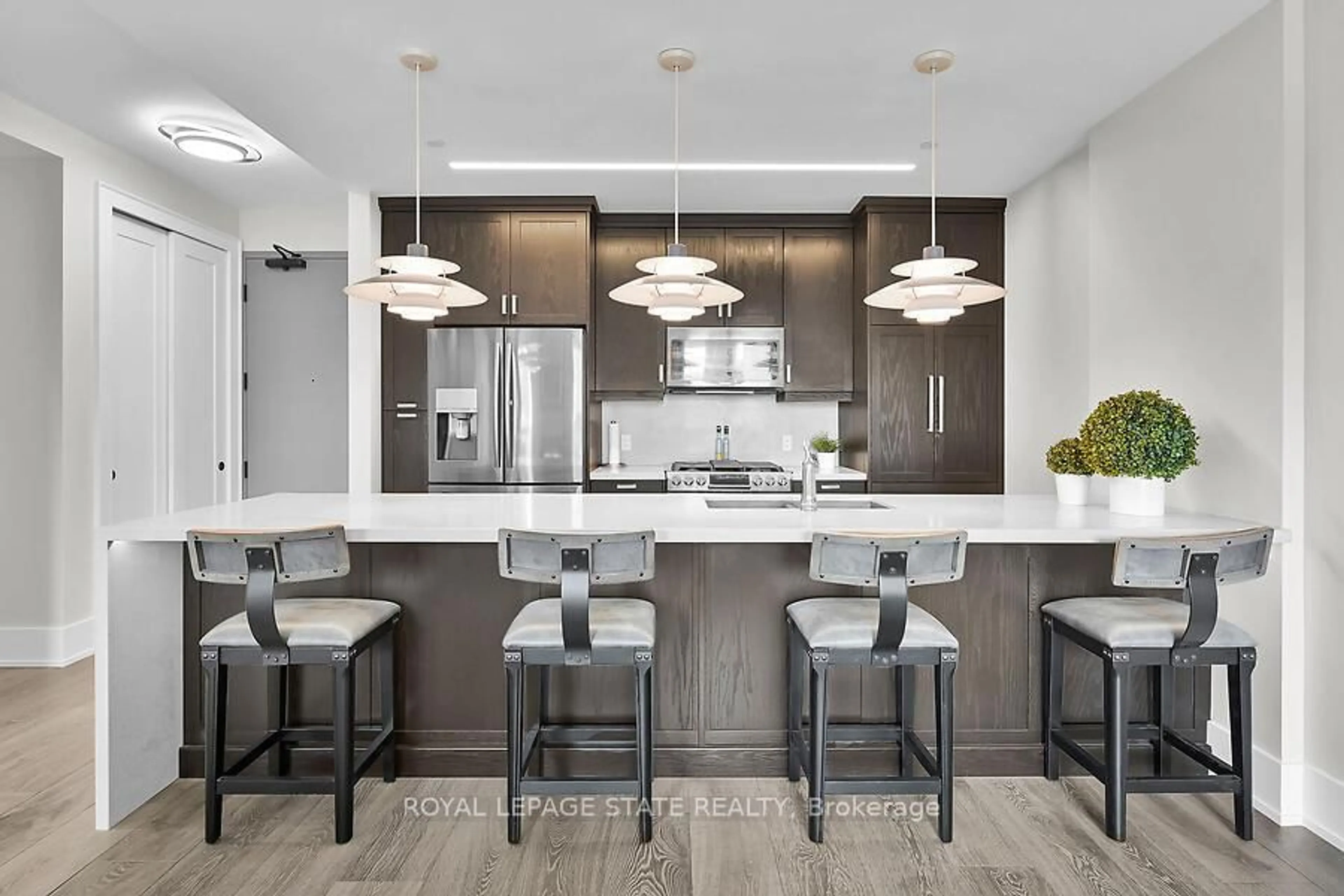 Contemporary kitchen, unknown for 181 James St #PH804, Hamilton Ontario L8R 2K9