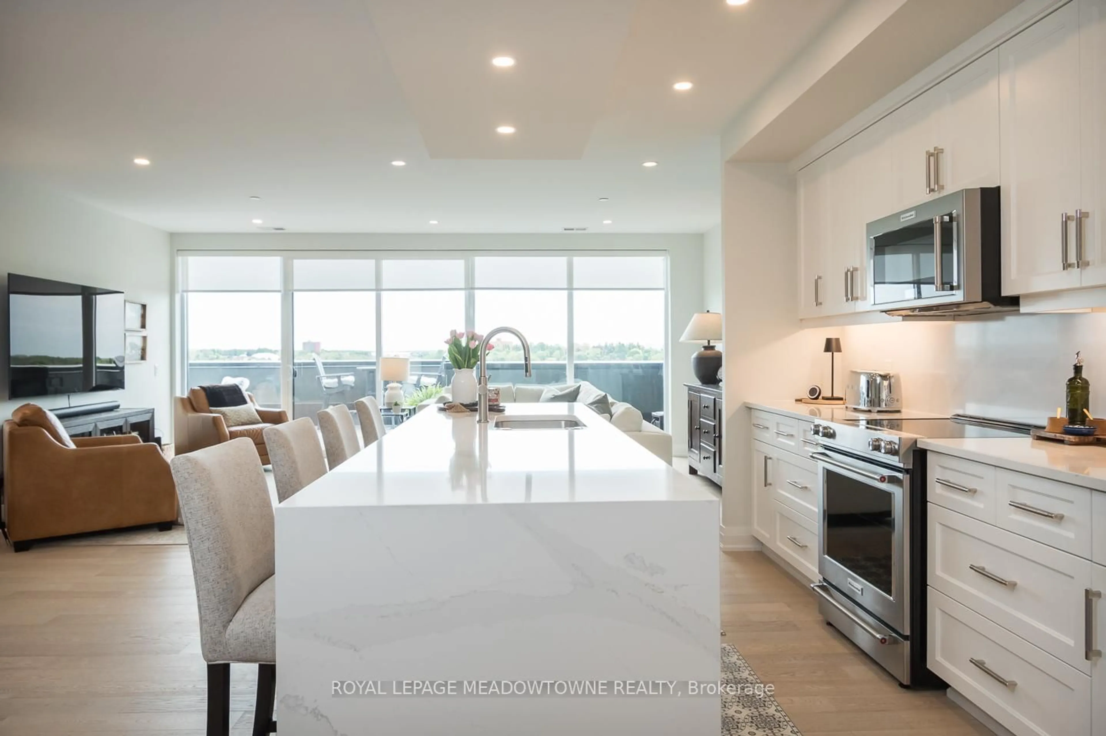 Open concept kitchen, ceramic/tile floor for 71 Wyndham St #1301, Guelph Ontario N1E 5R3
