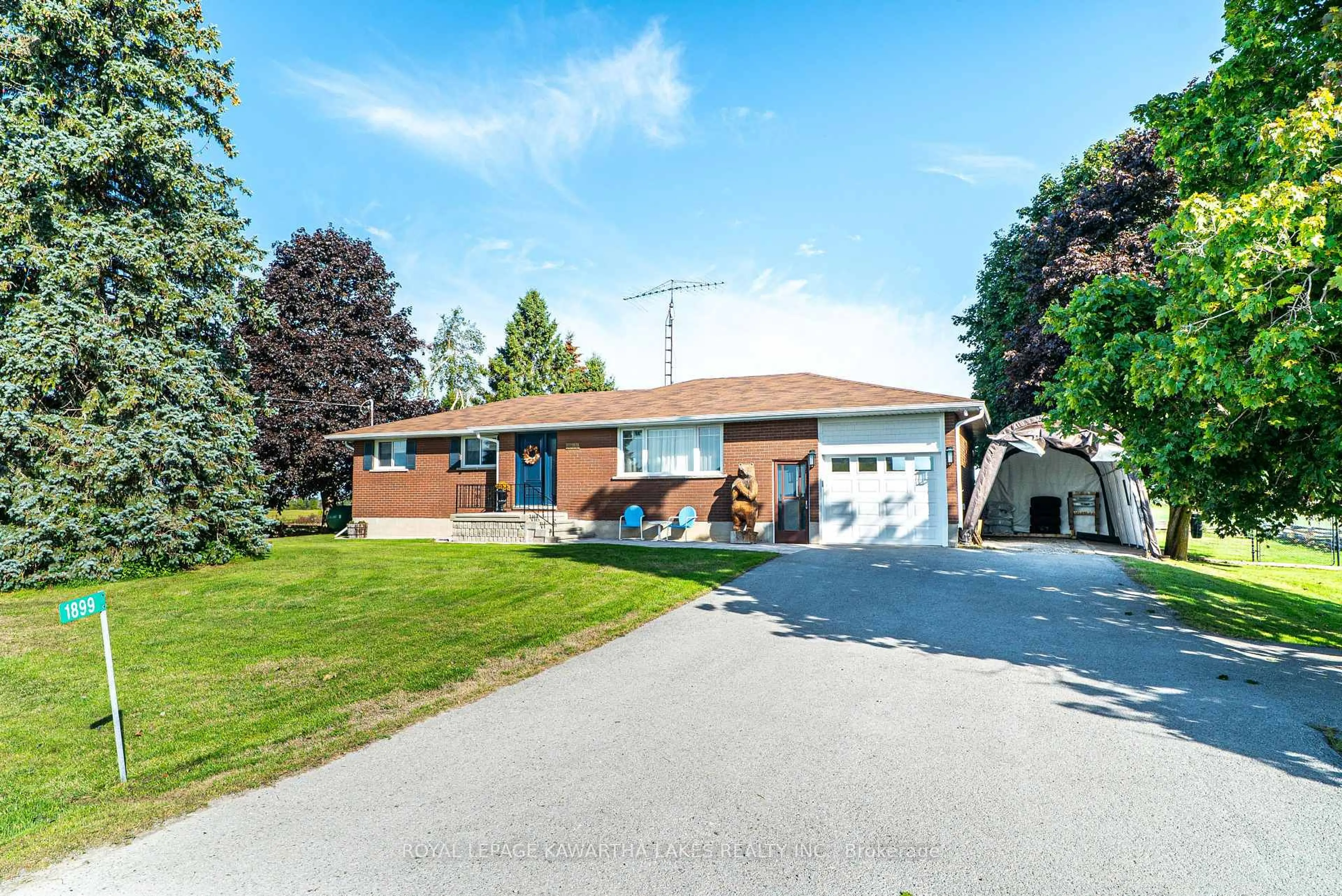 Home with brick exterior material, street for 1899 Little Britain Rd, Kawartha Lakes Ontario K9V 4R2