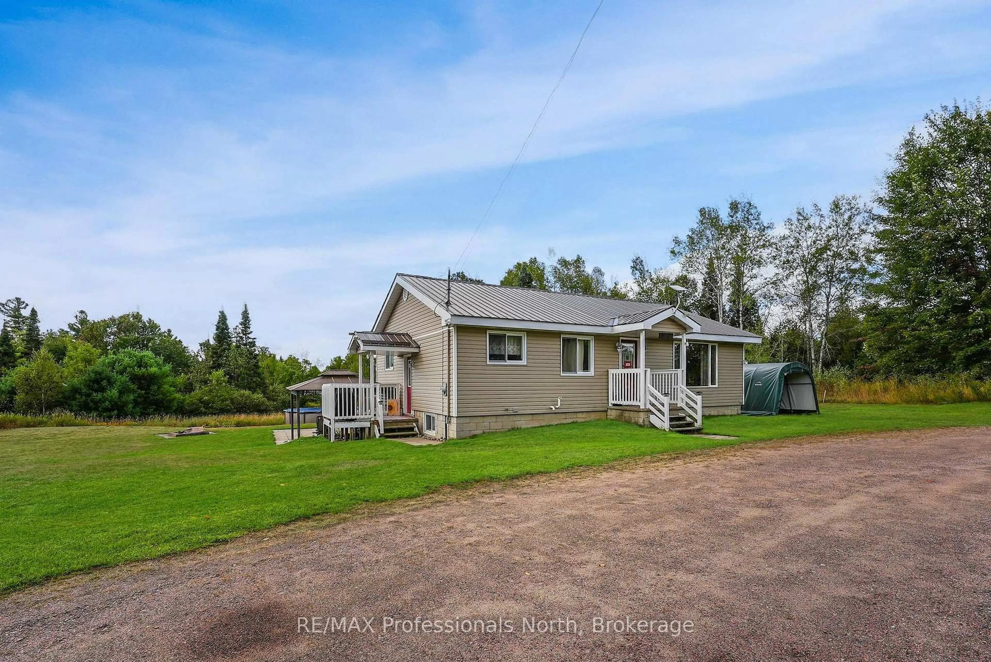 A pic from outside/outdoor area/front of a property/back of a property/a pic from drone, water/lake/river/ocean view for 4072 Gelert Rd, Minden Hills Ontario K0M 2K0