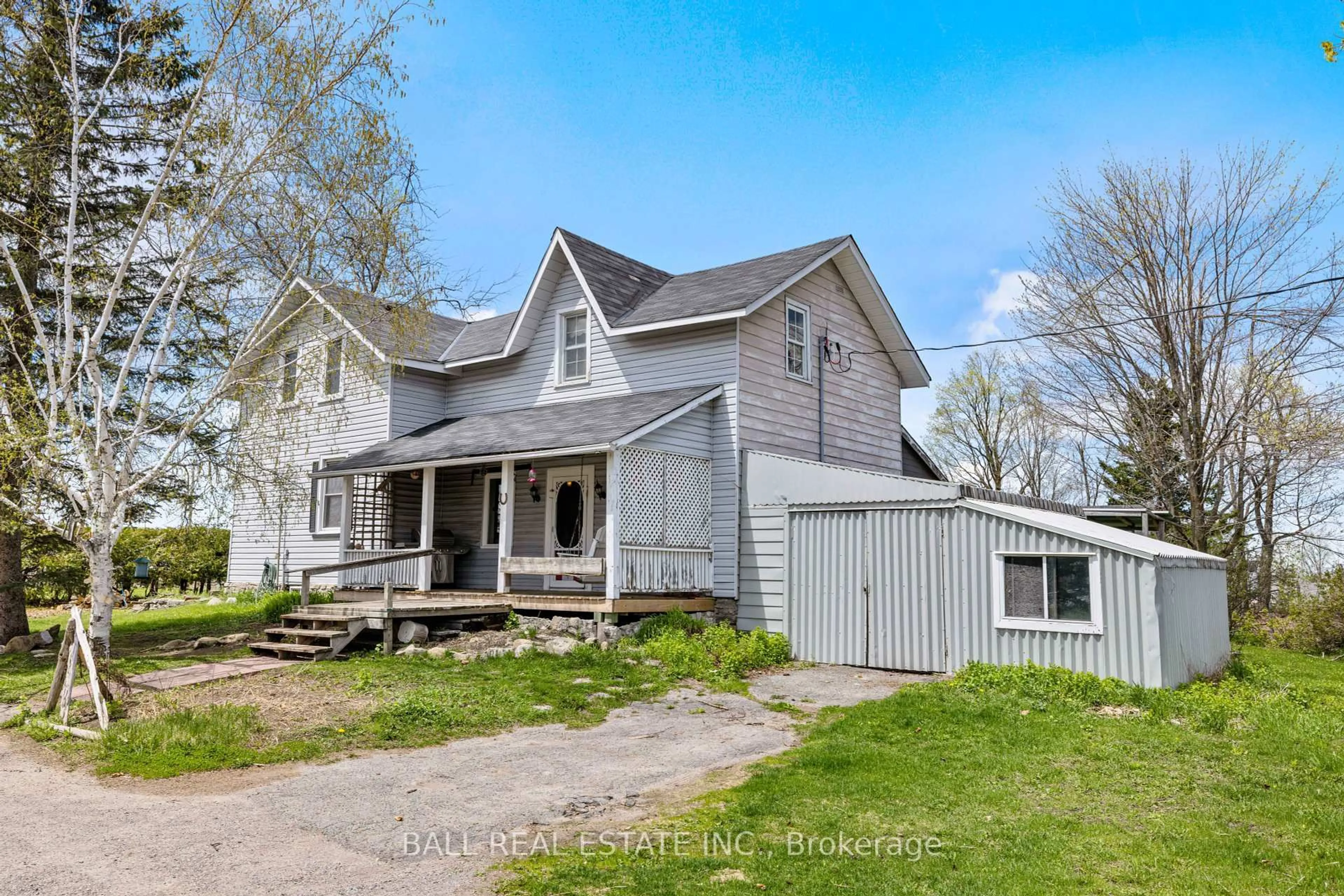 A pic from outside/outdoor area/front of a property/back of a property/a pic from drone, street for 589 County Road 8, Kawartha Lakes Ontario K0M 1N0