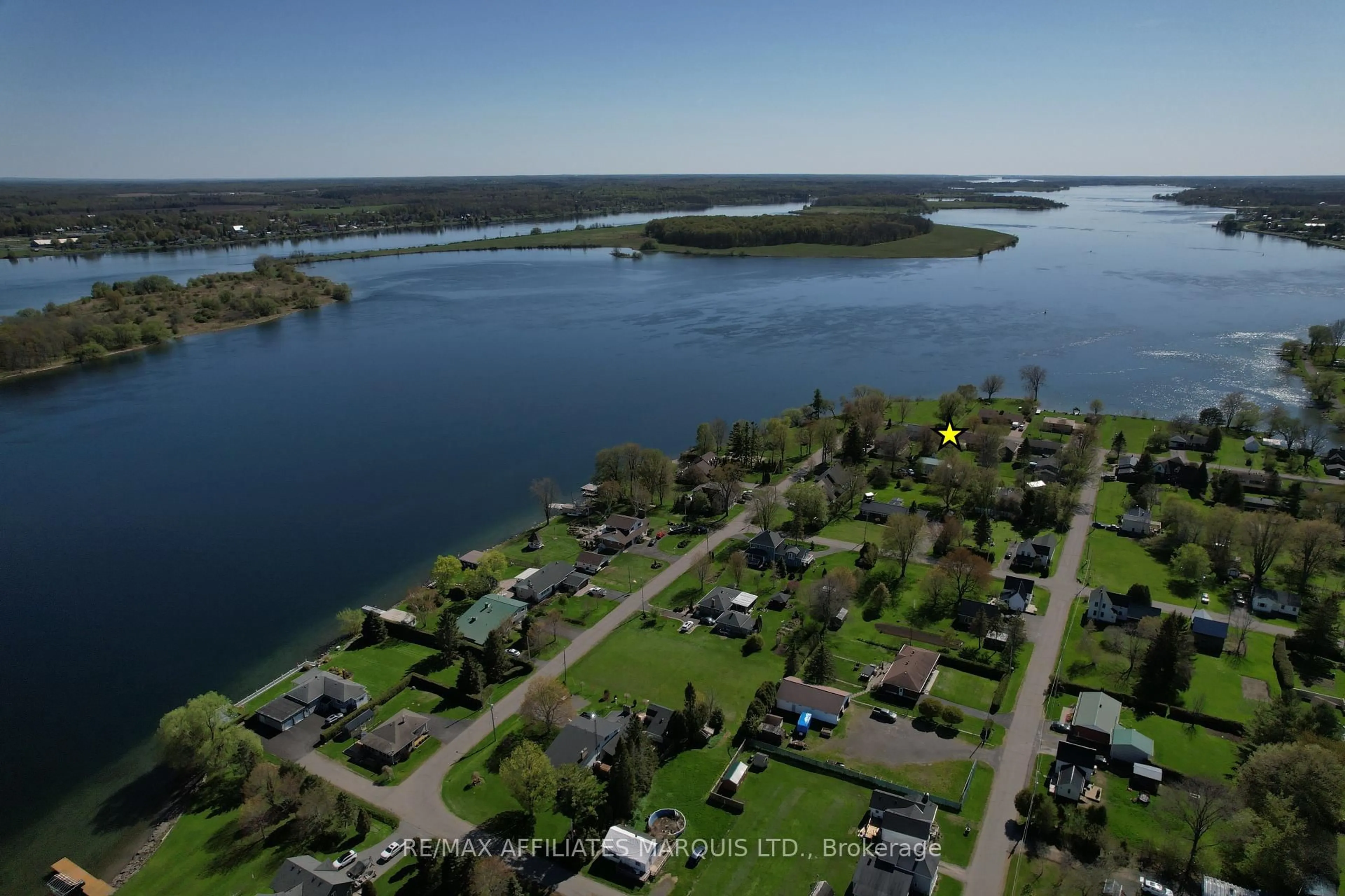 A pic from outside/outdoor area/front of a property/back of a property/a pic from drone, water/lake/river/ocean view for 5701 Cherry St, South Dundas Ontario K0C 1X0