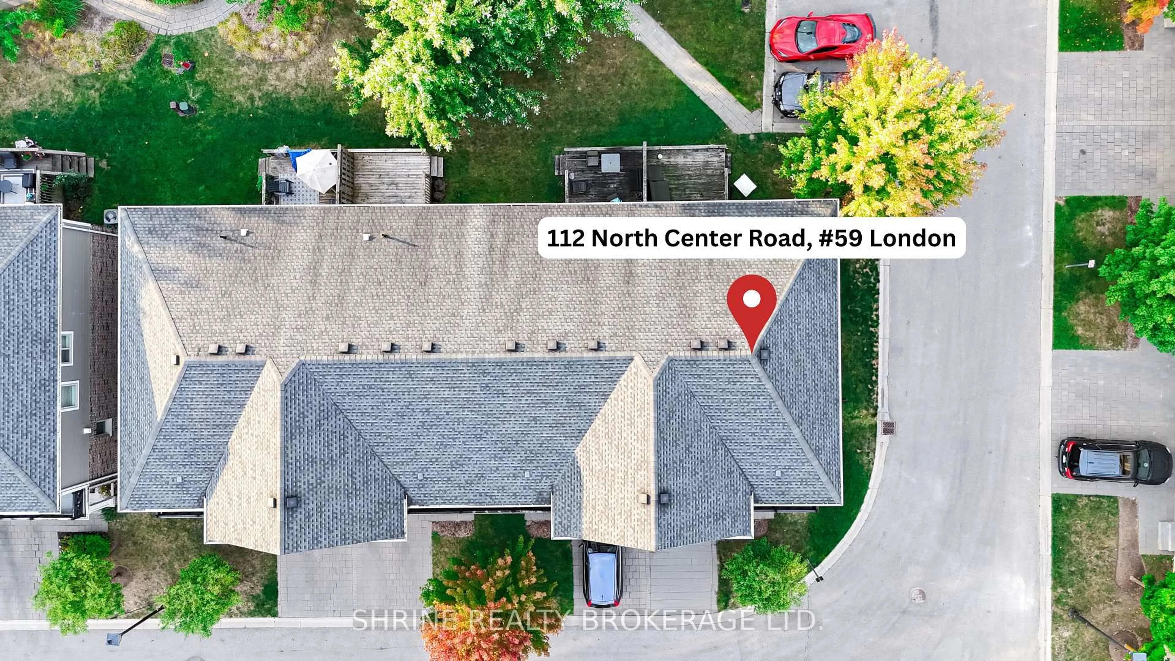 A pic from outside/outdoor area/front of a property/back of a property/a pic from drone, street for 112 North Centre Rd #59, London North Ontario N5X 0G9