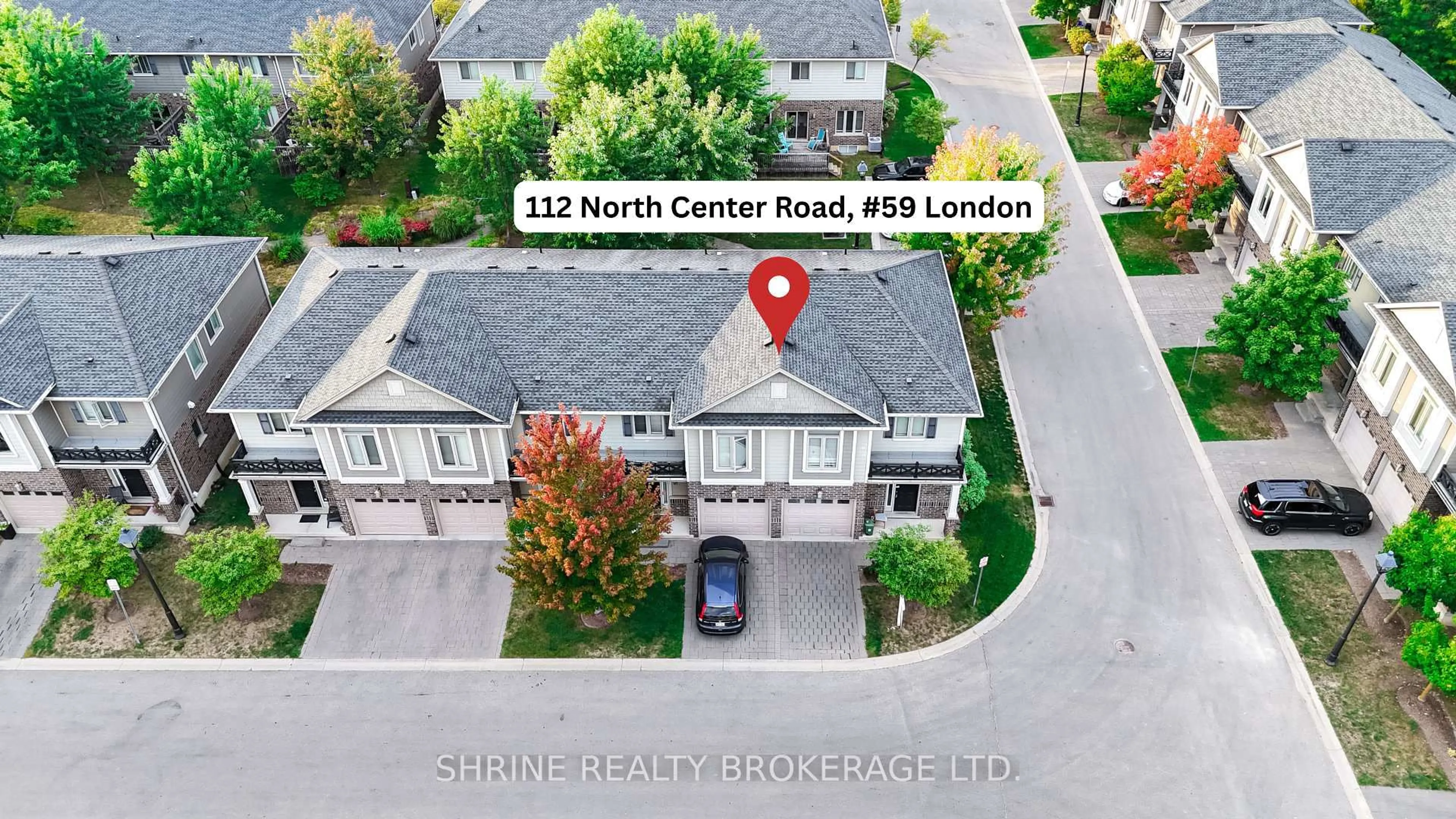 A pic from outside/outdoor area/front of a property/back of a property/a pic from drone, street for 112 North Centre Rd #59, London North Ontario N5X 0G9