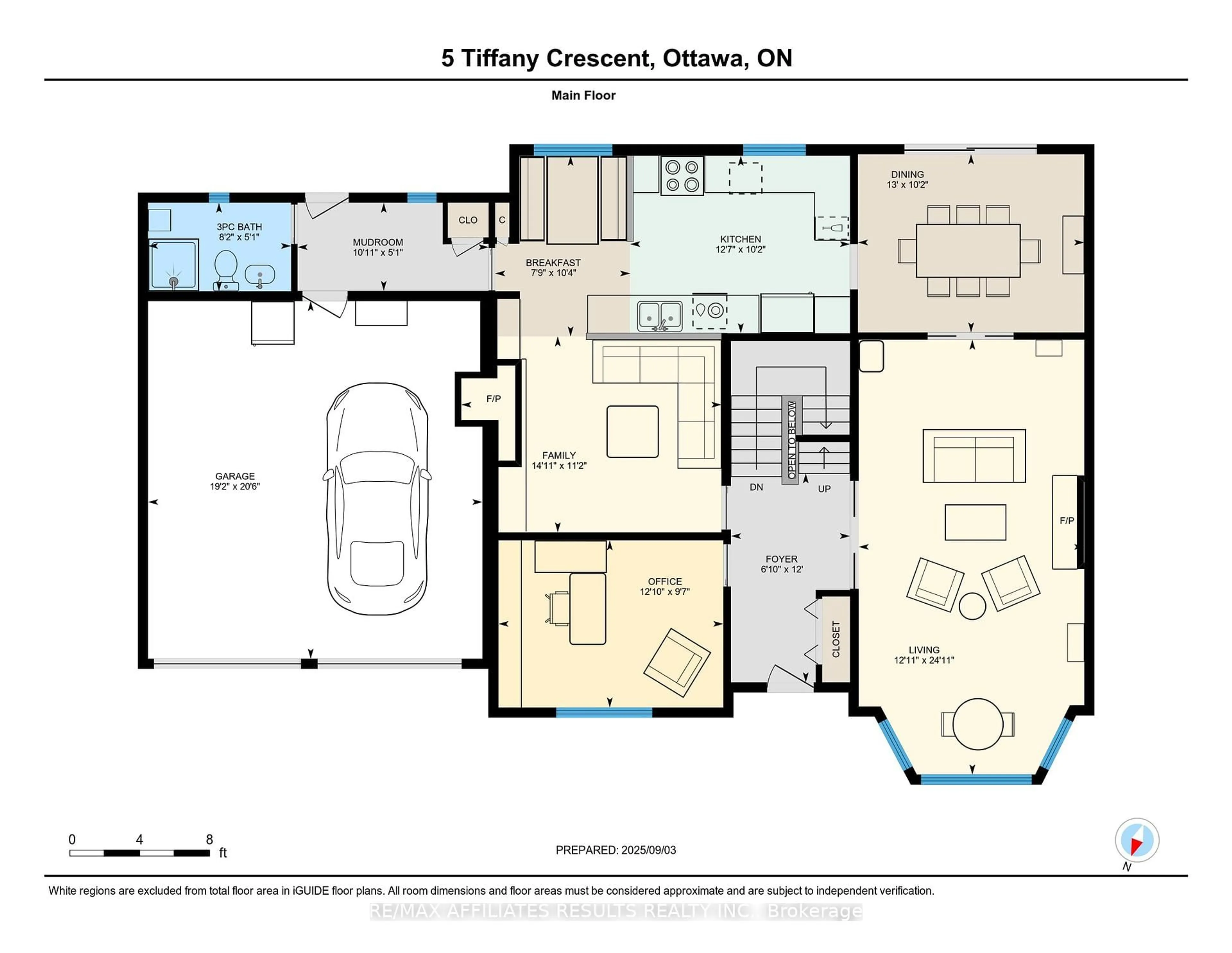 Floor plan for 5 Tiffany Cres, Kanata Ontario K2K 1W1