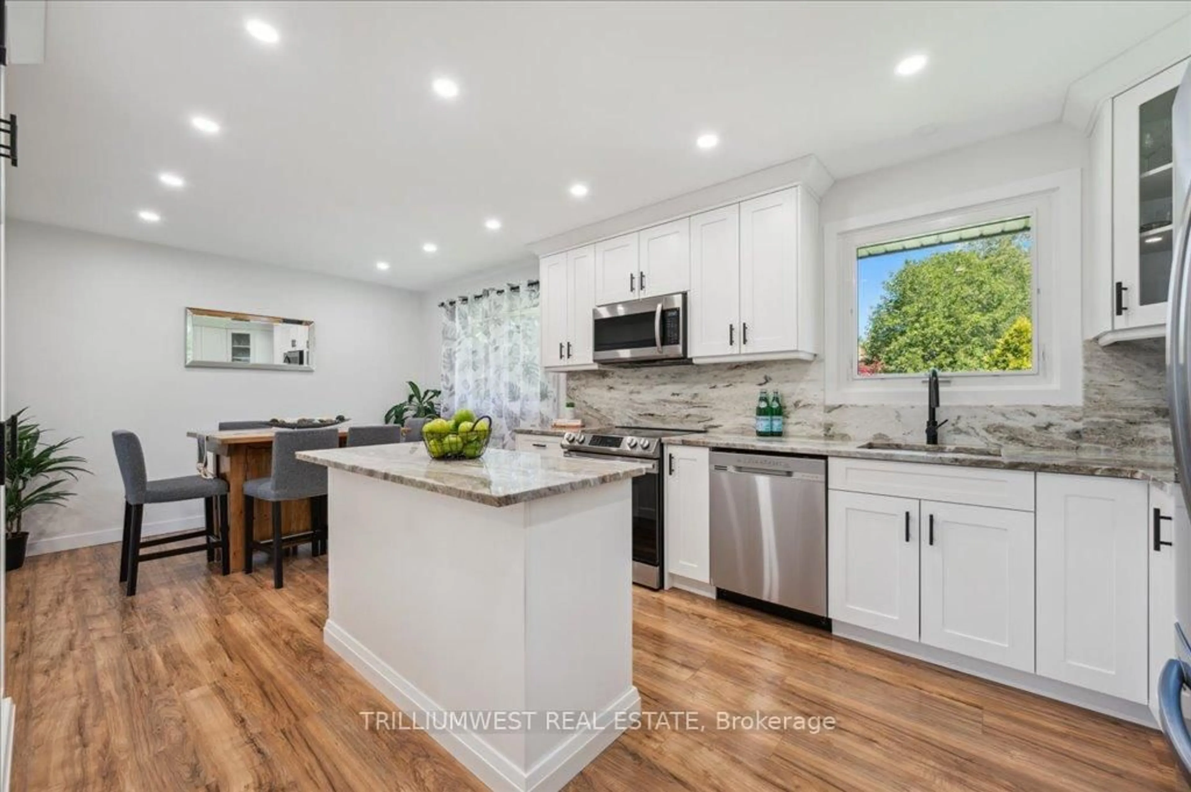 Open concept kitchen, ceramic/tile floor for 76 Lower Canada Cres, Kitchener Ontario N2P 1E8