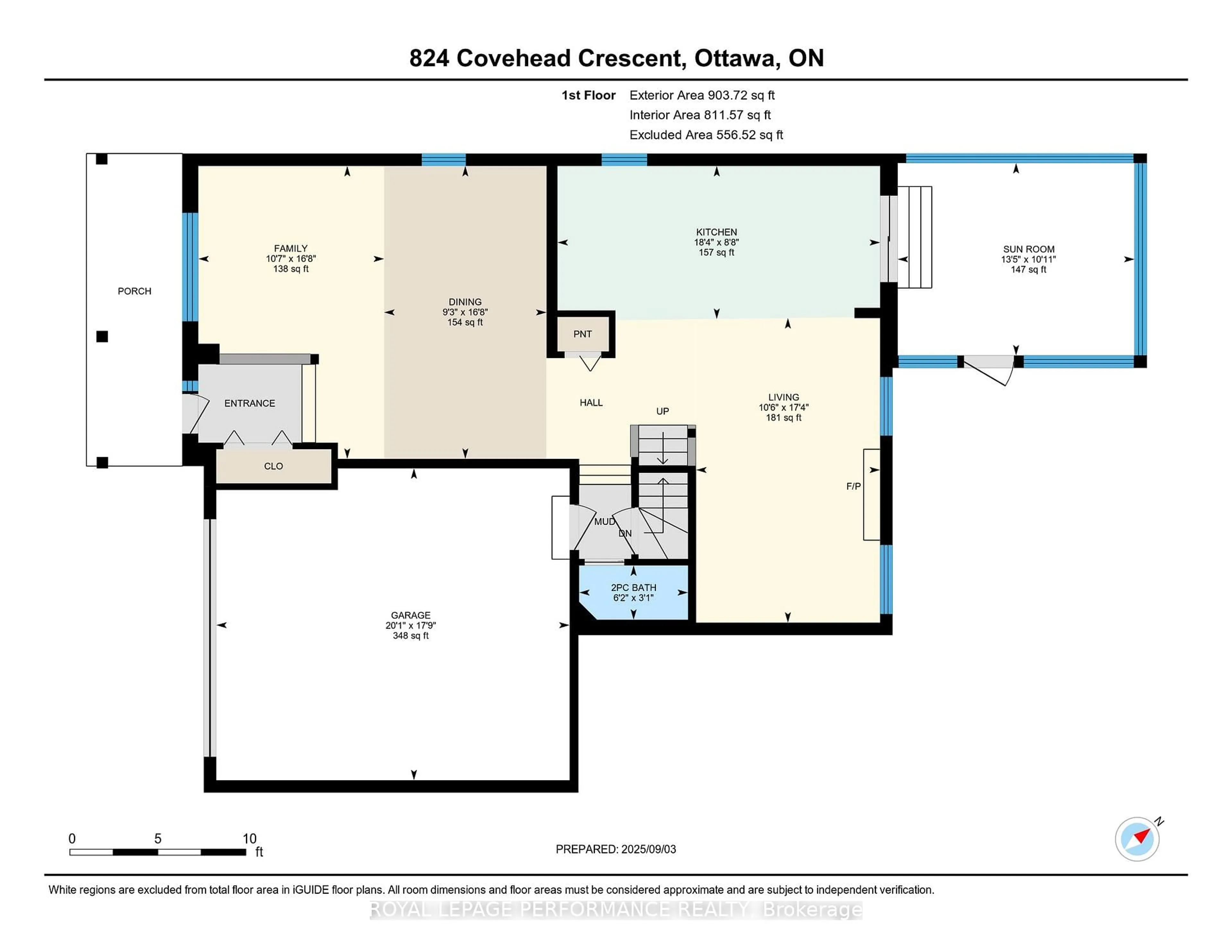 Floor plan for 824 Covehead Cres, Ottawa Ontario K1V 1M3