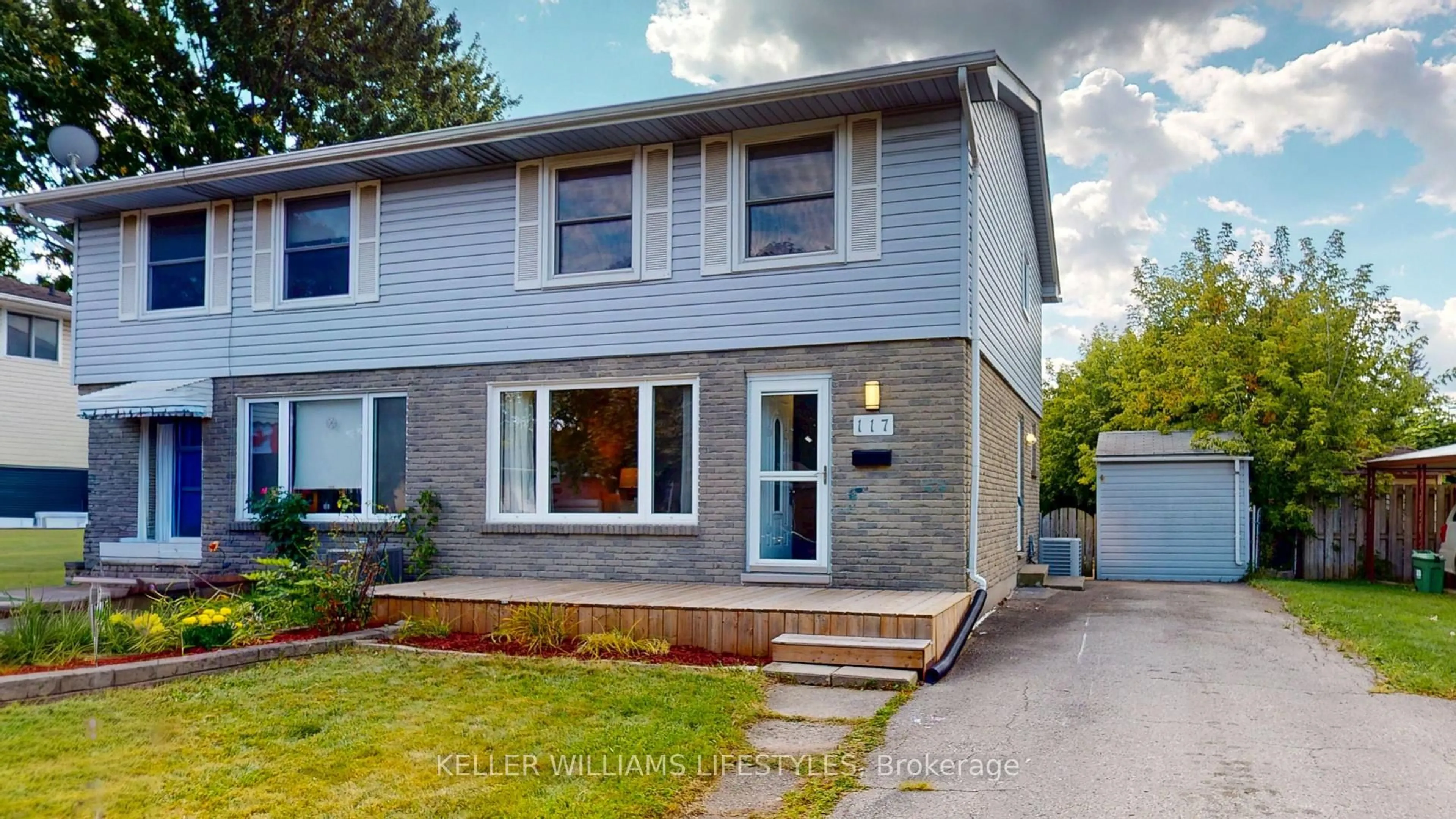 Home with vinyl exterior material, street for 117 Woodrow Cres, London South Ontario N6E 1E7