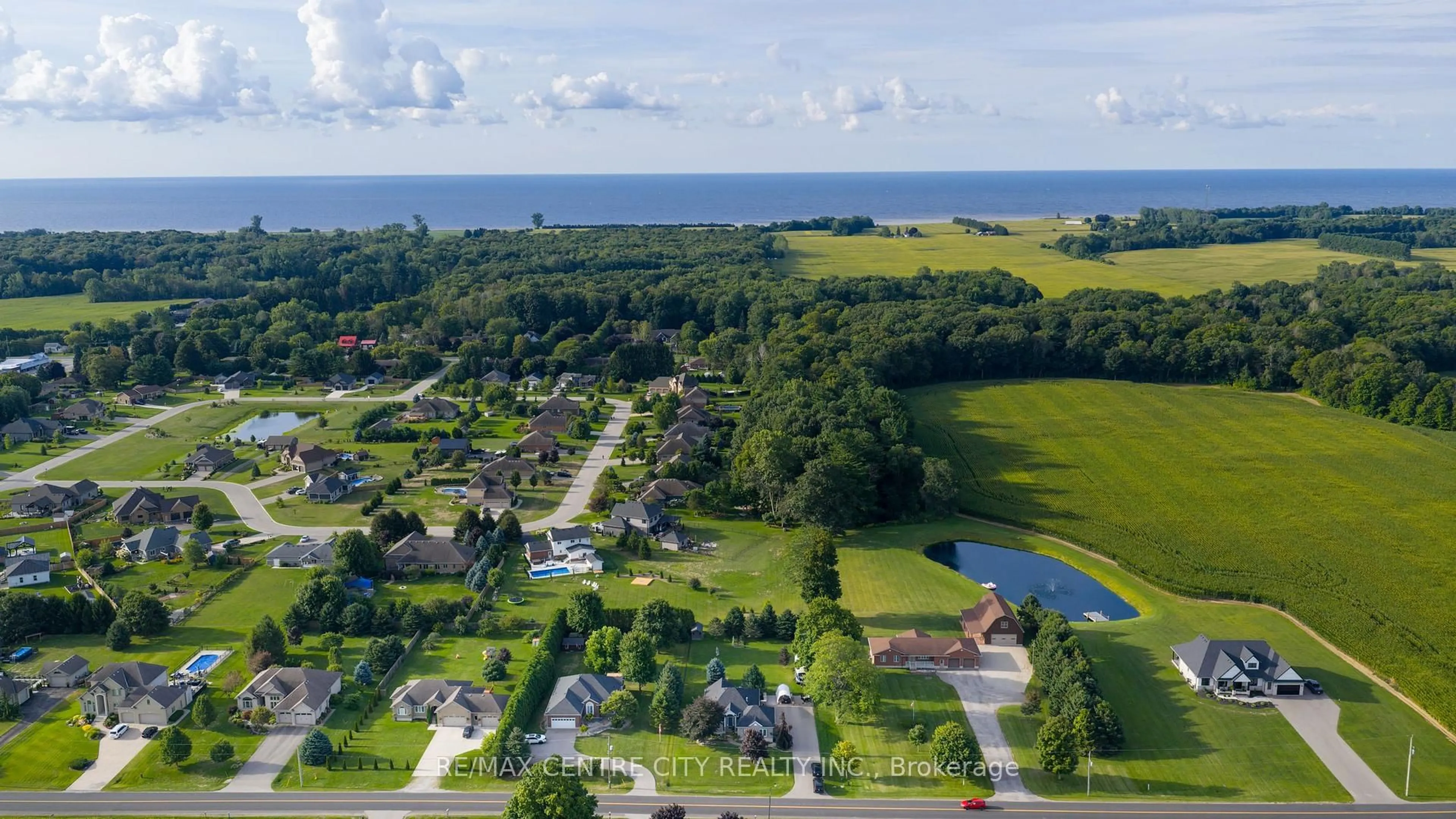 A pic from outside/outdoor area/front of a property/back of a property/a pic from drone, water/lake/river/ocean view for 49201 Jamestown Line, Malahide Ontario N5H 2R2