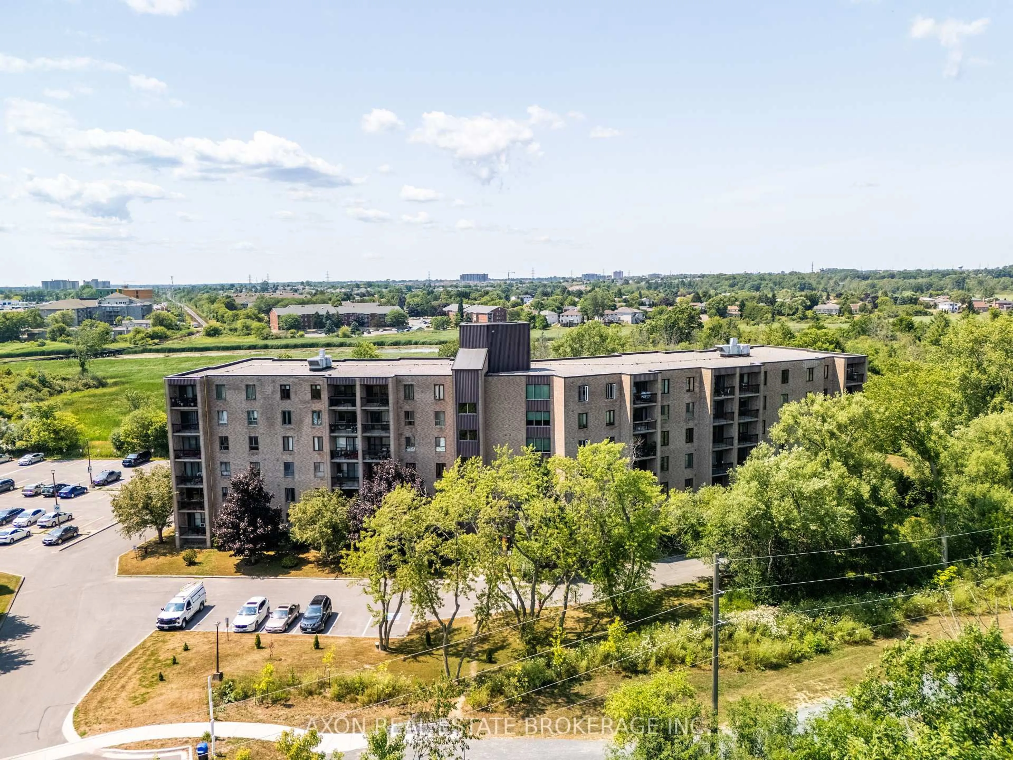 A pic from outside/outdoor area/front of a property/back of a property/a pic from drone, city buildings view from balcony for 358 Queen Mary Rd #504, Kingston Ontario K7M 7E8