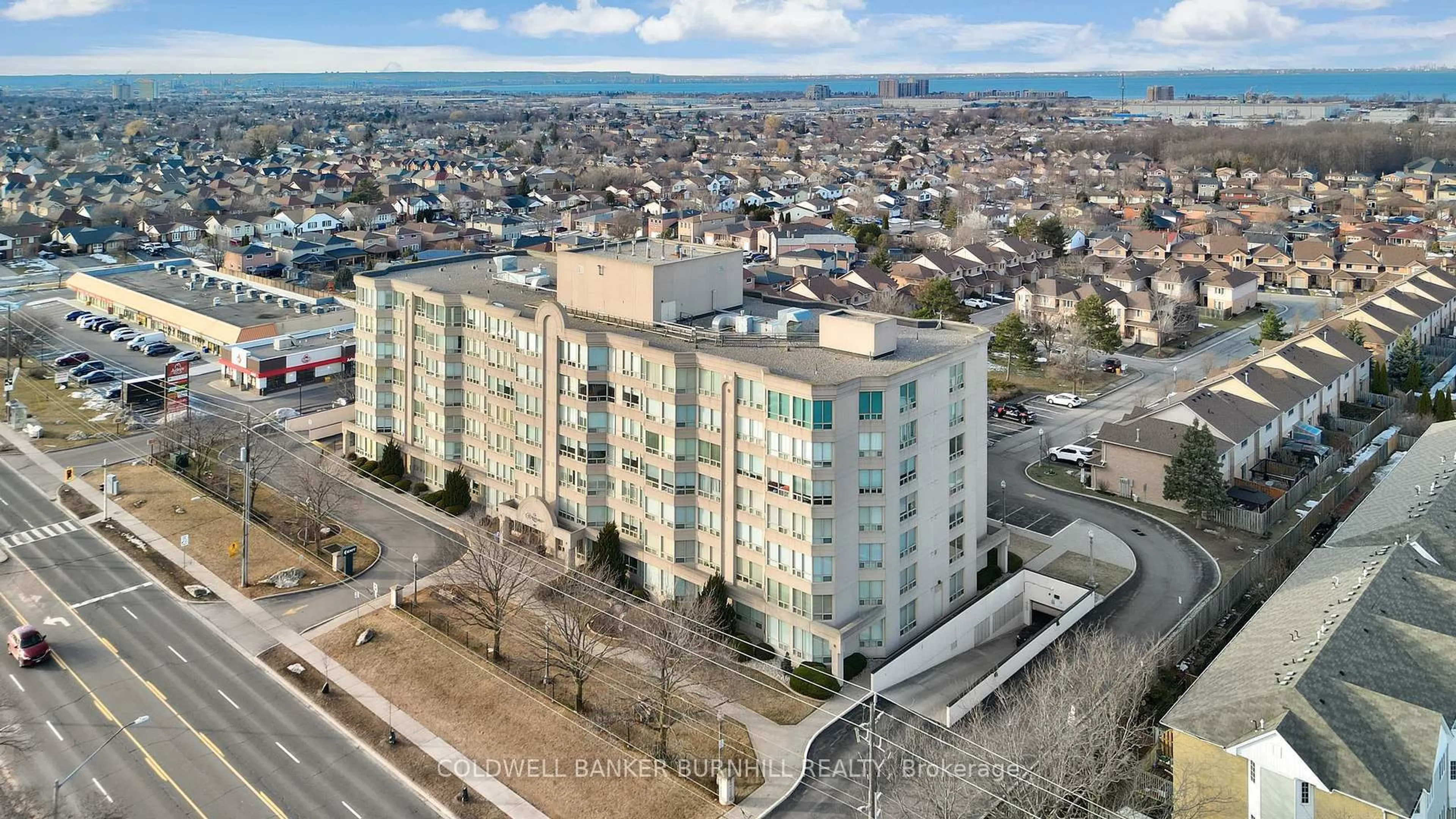 A pic from outside/outdoor area/front of a property/back of a property/a pic from drone, city buildings view from balcony for 495 Highway 8 #112, Hamilton Ontario L8G 5E1