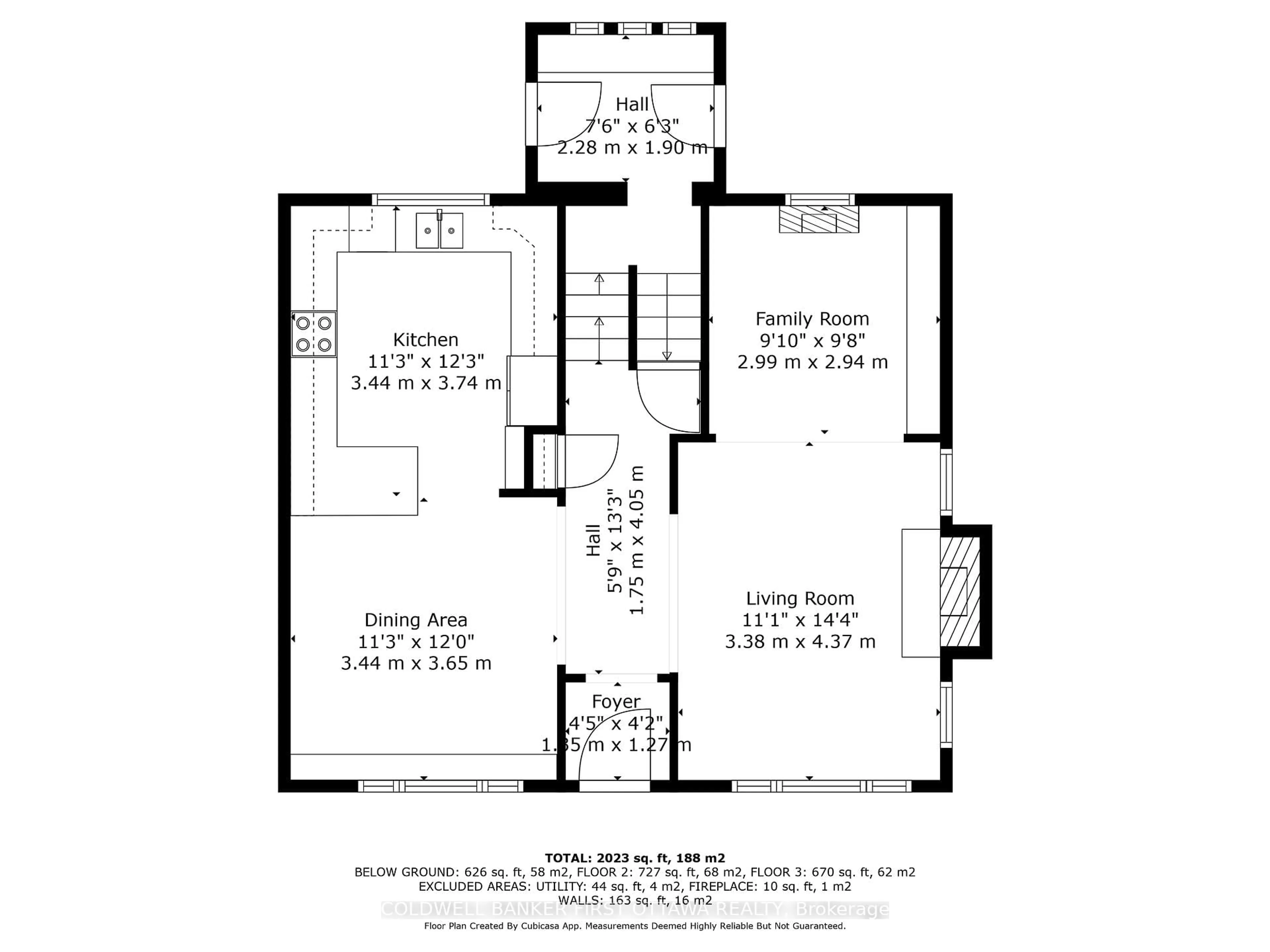 Floor plan for 186 Aylmer Ave, Ottawa Ontario K1S 2Y6