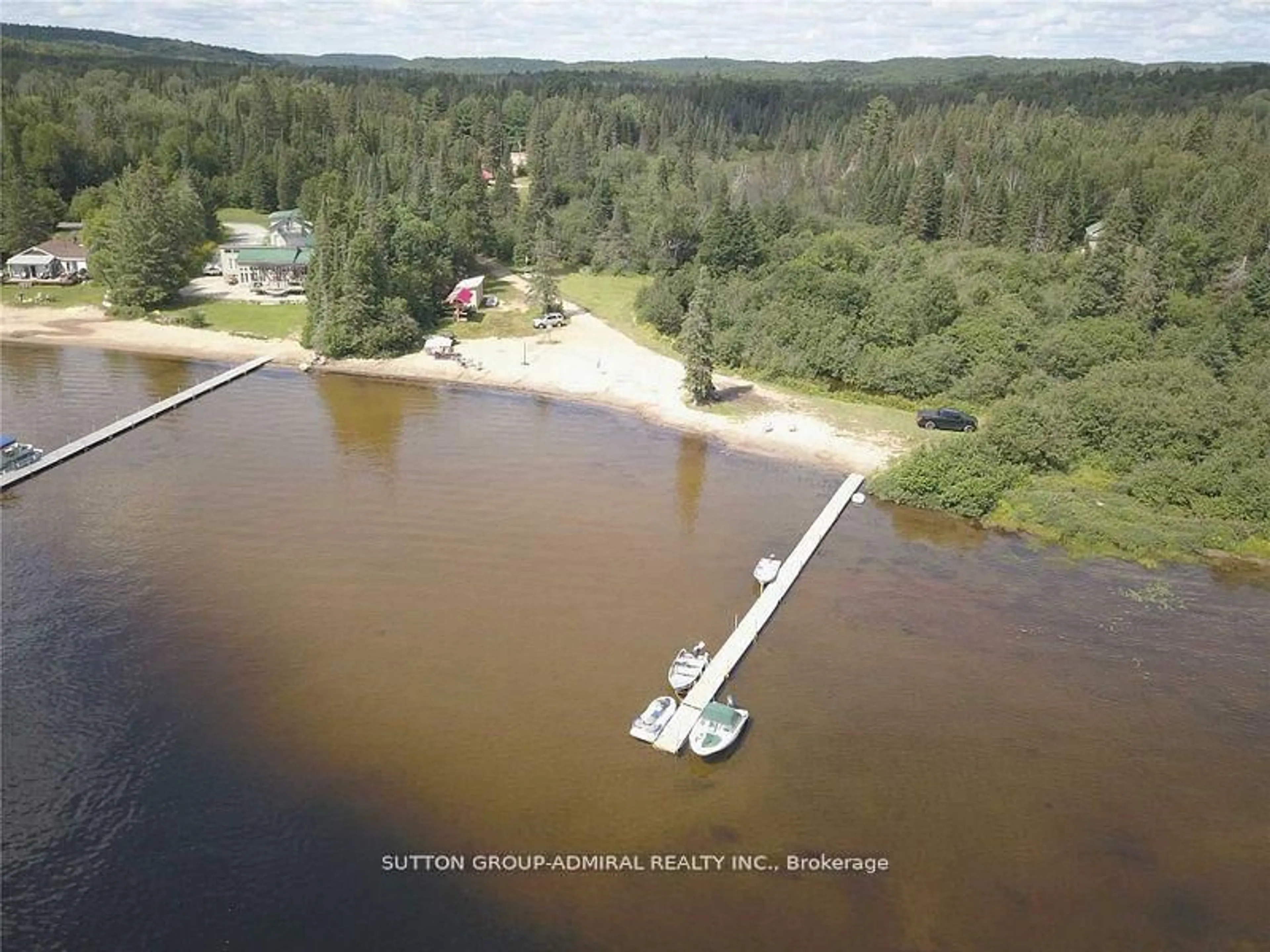 A pic from outside/outdoor area/front of a property/back of a property/a pic from drone, water/lake/river/ocean view for 98 North Shore Rd #Lot #37, Kearney Ontario P0A 1M0