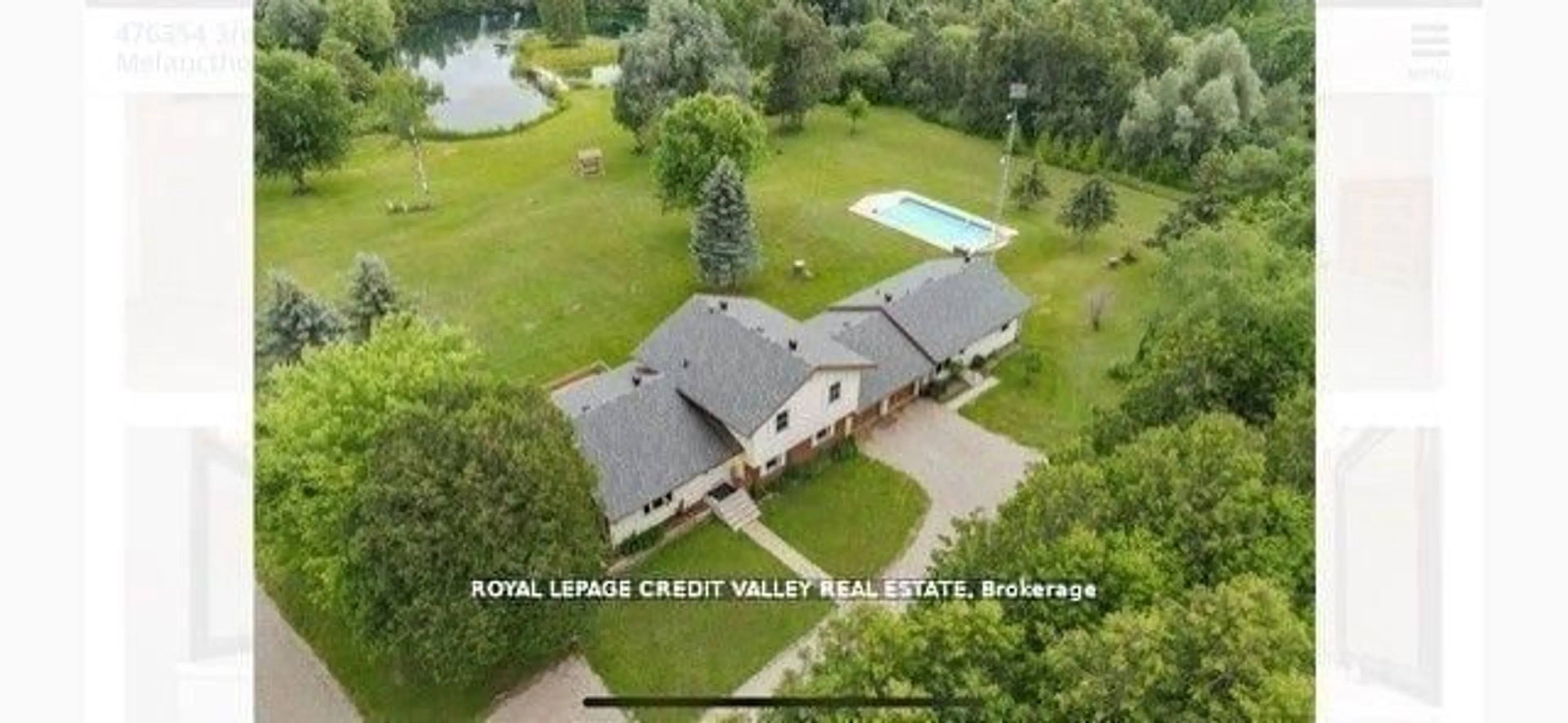 A pic from outside/outdoor area/front of a property/back of a property/a pic from drone, water/lake/river/ocean view for 476345 3rd Line, Melancthon Ontario L9V 1T4
