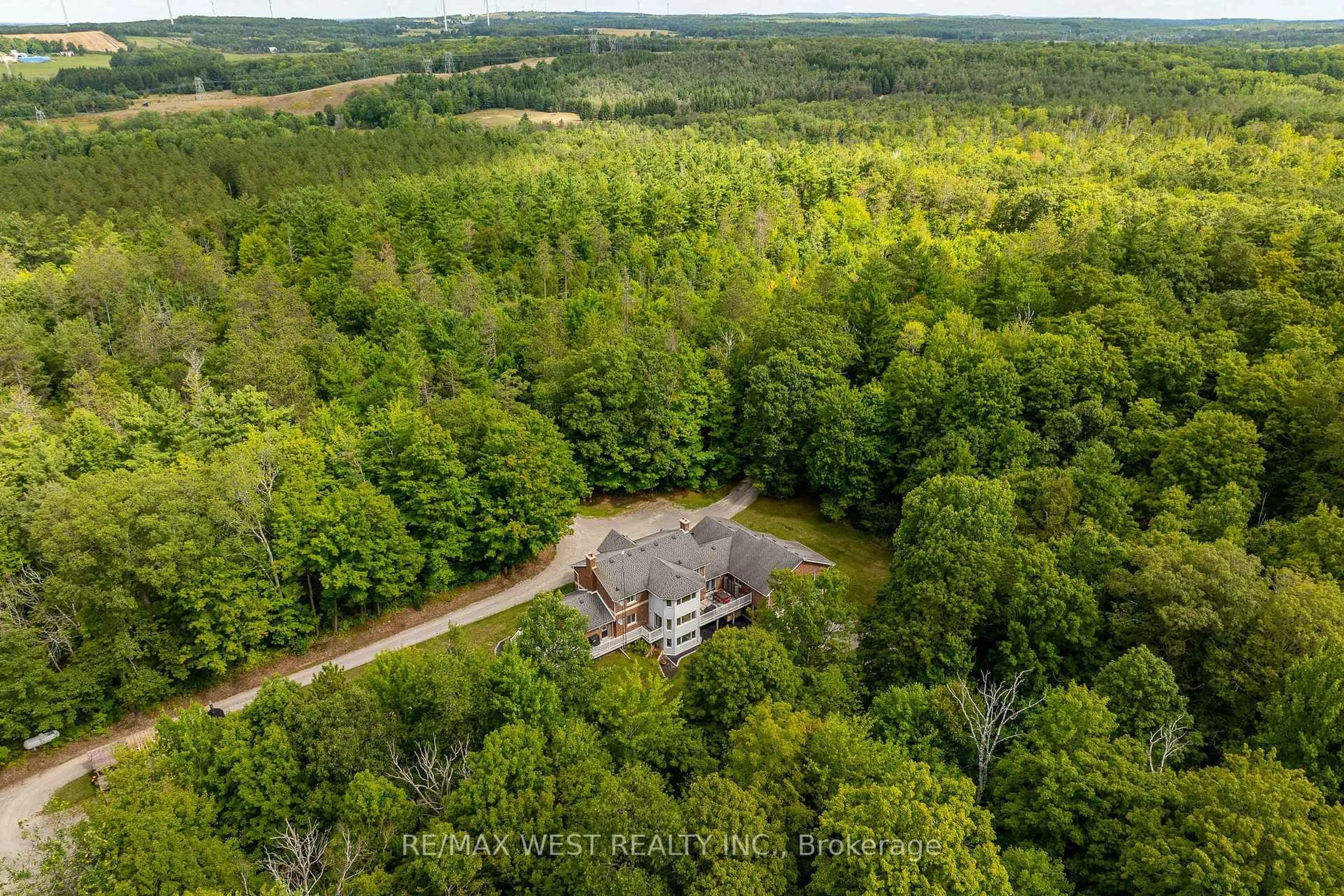 A pic from outside/outdoor area/front of a property/back of a property/a pic from drone, forest/trees view for 398 Sandy Hook Rd, Kawartha Lakes Ontario L0A 1K0