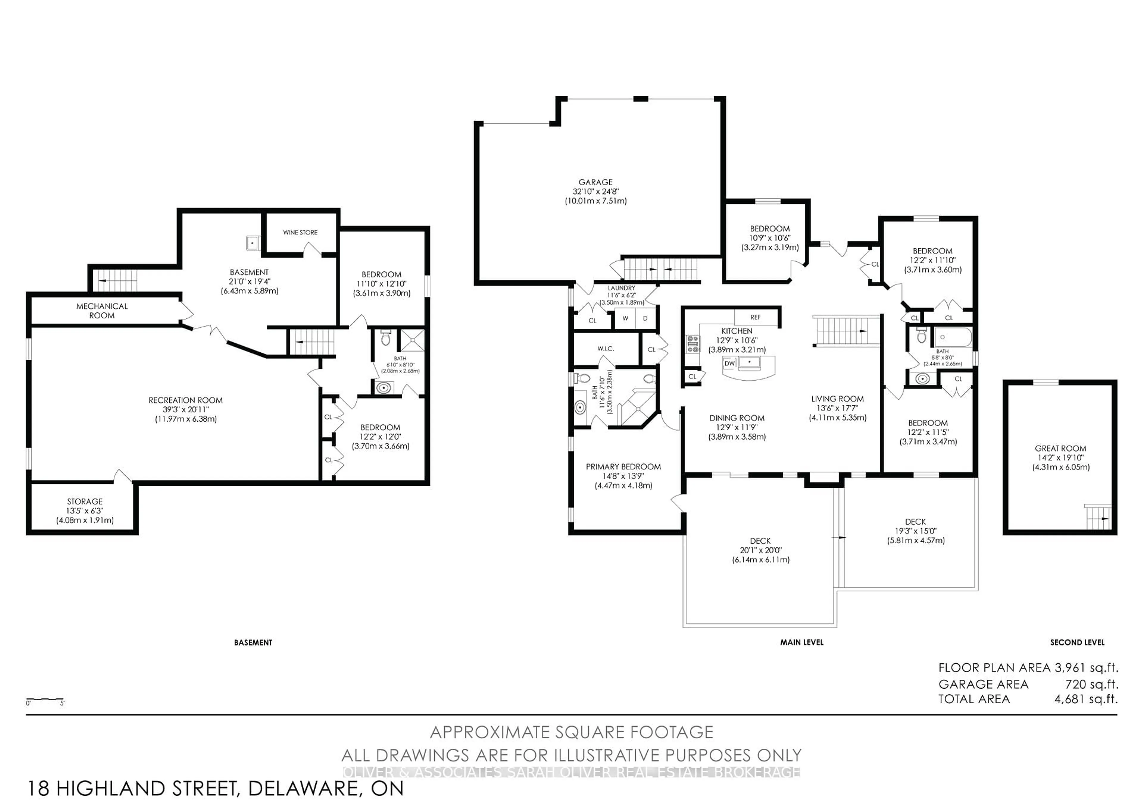 Floor plan for 18 Highland St, Middlesex Centre Ontario N0L 1E0