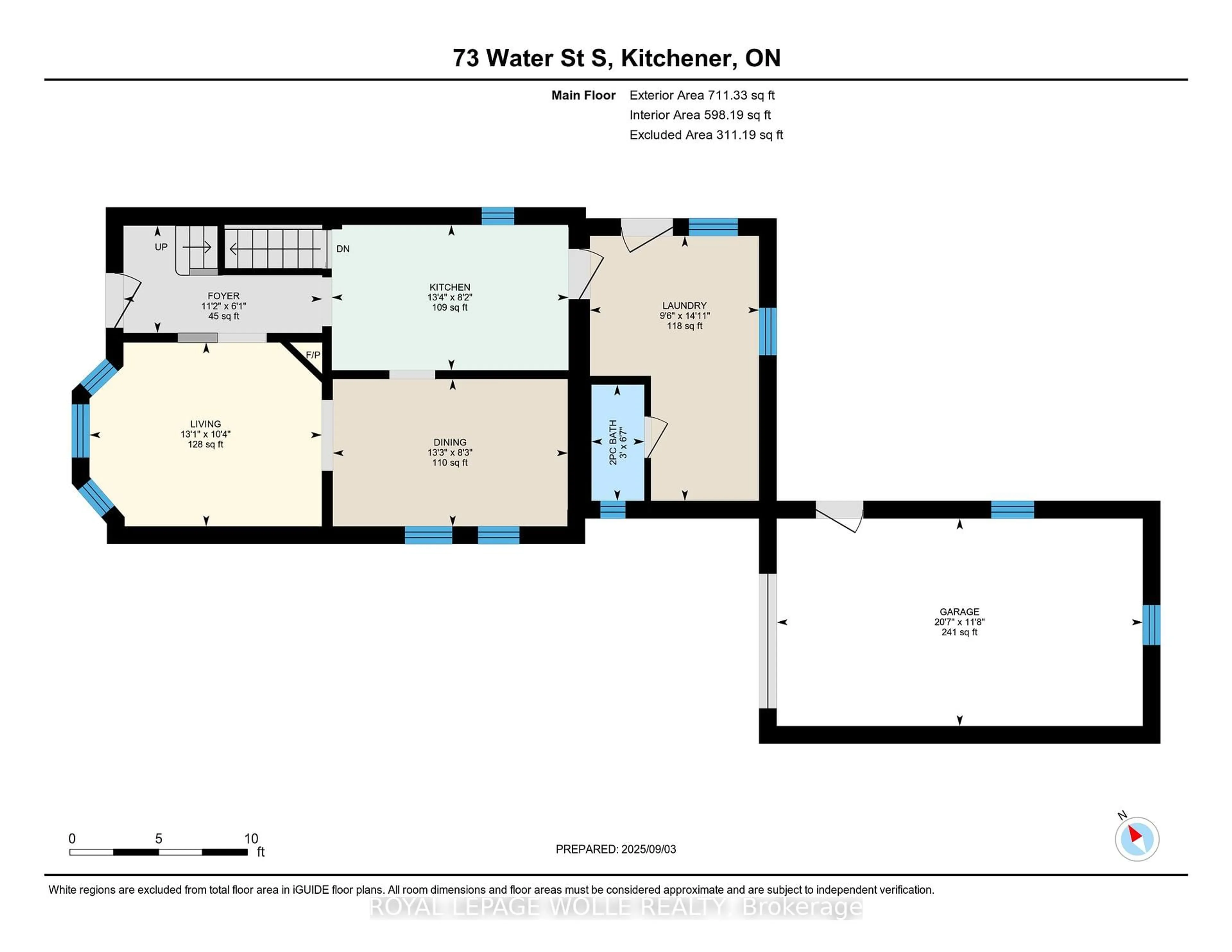 Floor plan for 73 Water St, Kitchener Ontario N2G 1Z4