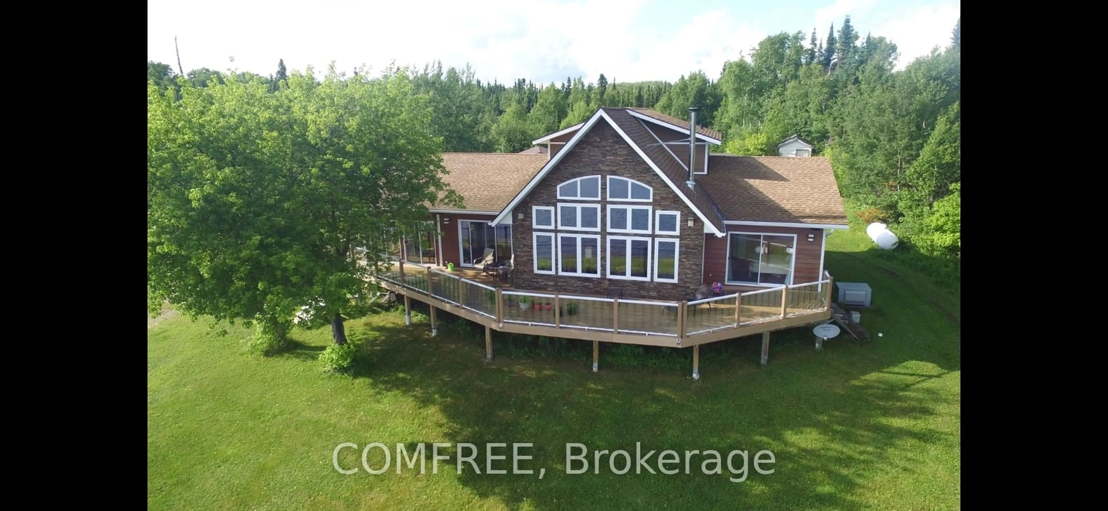 A pic from outside/outdoor area/front of a property/back of a property/a pic from drone, water/lake/river/ocean view for 360 Burma Rd, Thunder Bay Ontario P0T 2Y0