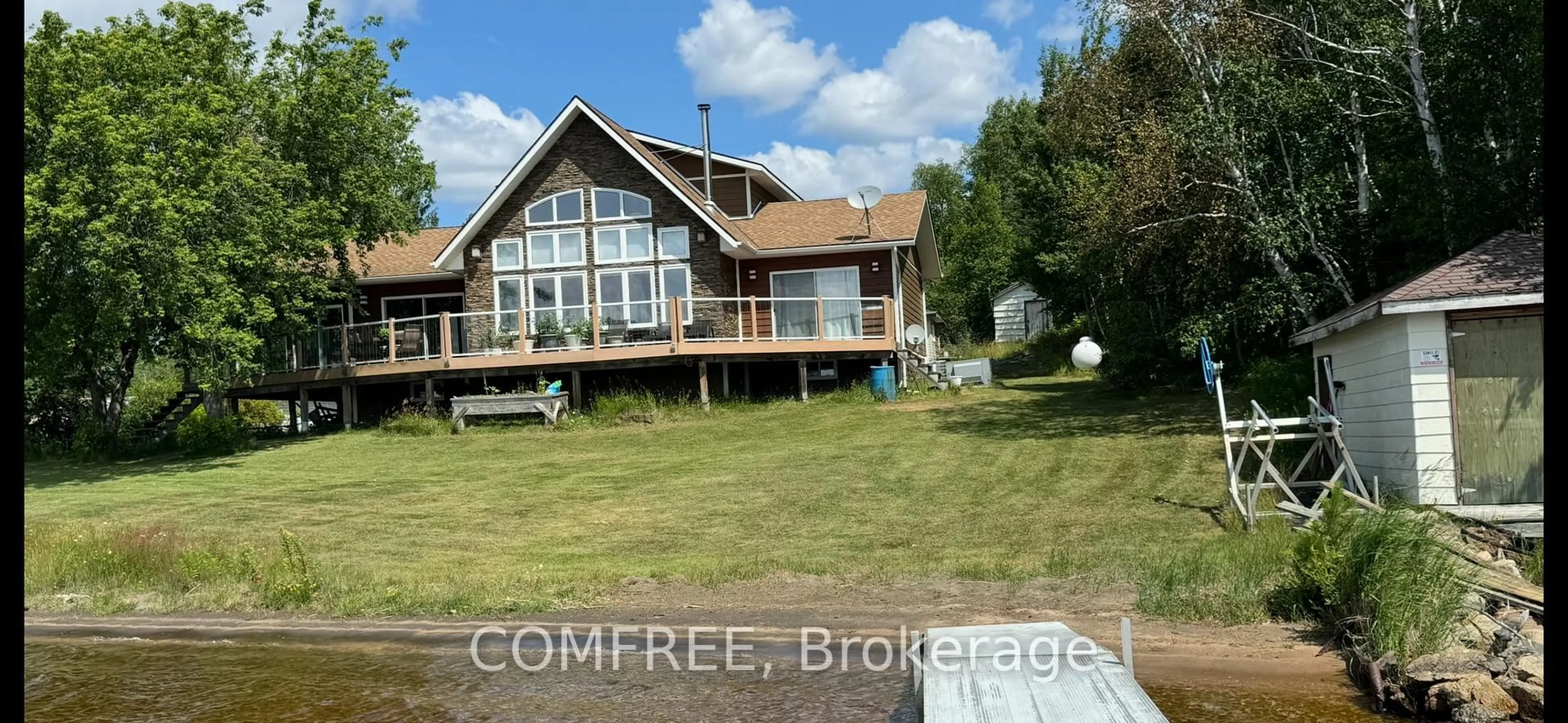 A pic from outside/outdoor area/front of a property/back of a property/a pic from drone, water/lake/river/ocean view for 360 Burma Rd, Thunder Bay Ontario P0T 2Y0