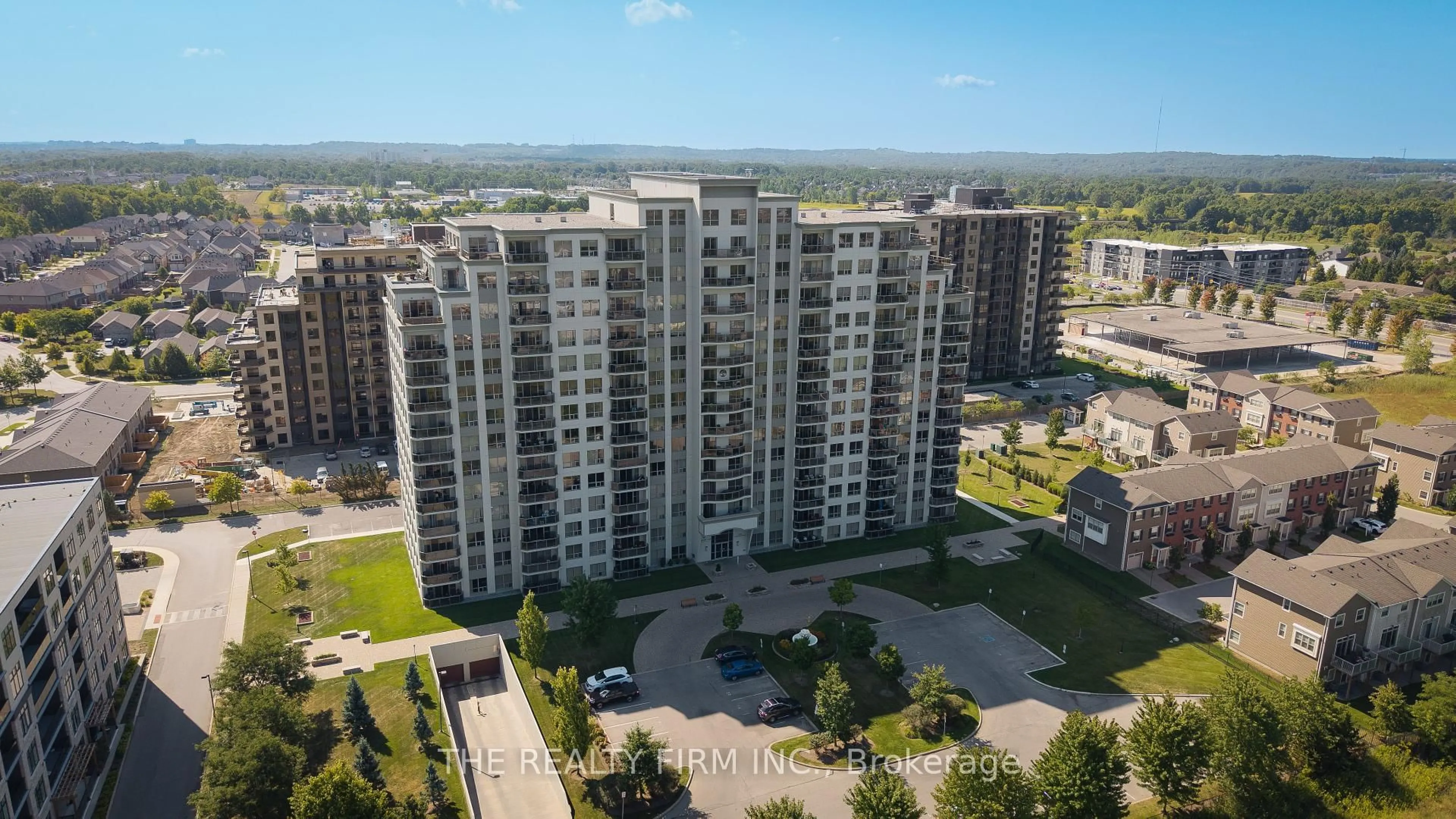 A pic from outside/outdoor area/front of a property/back of a property/a pic from drone, city buildings view from balcony for 1030 Coronation Dr #812, London North Ontario N6G 0G5