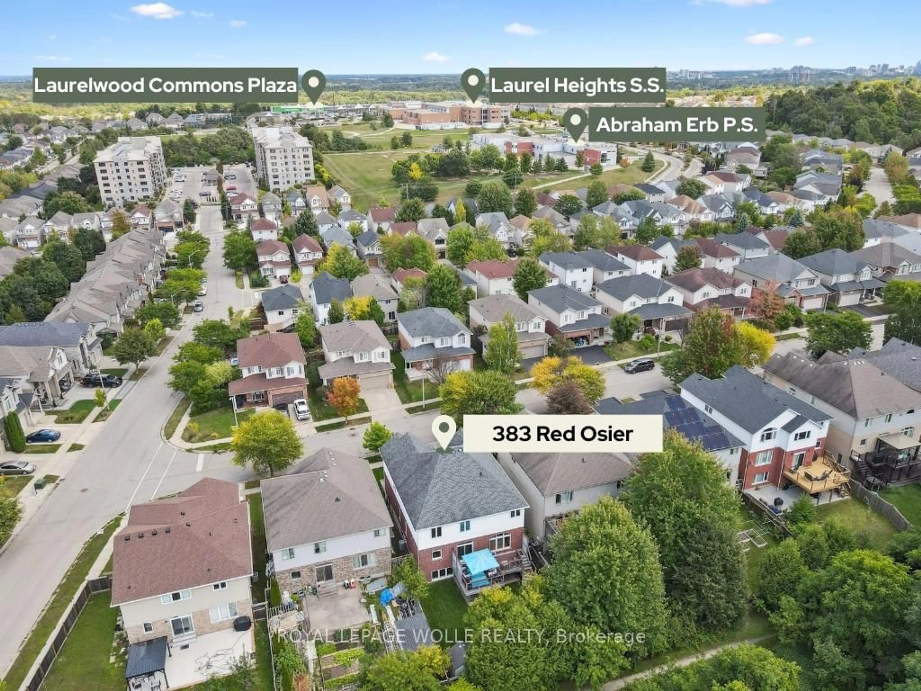 A pic from outside/outdoor area/front of a property/back of a property/a pic from drone, street for 383 Red Osier Rd, Waterloo Ontario N2V 2W1