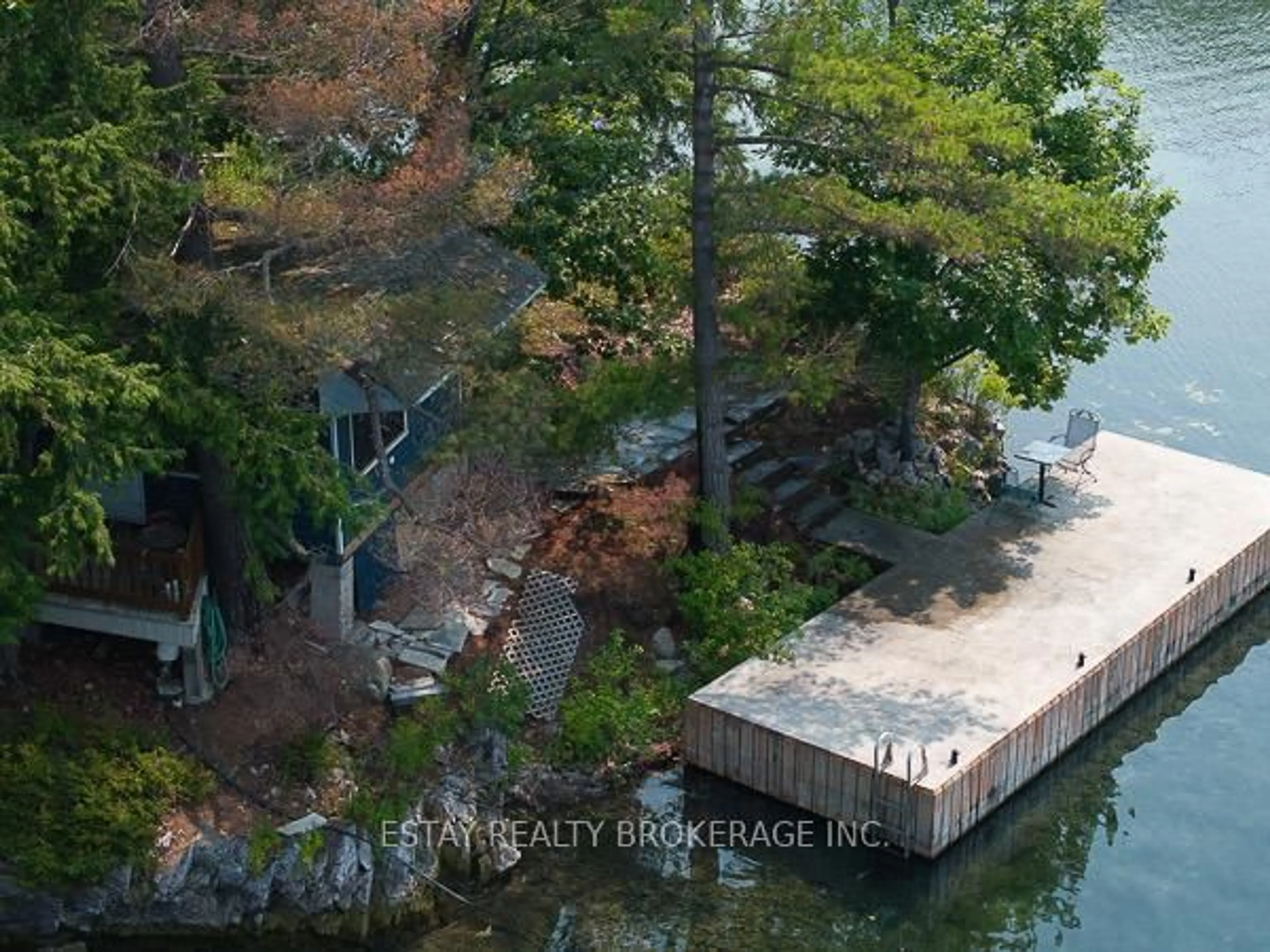 A pic from outside/outdoor area/front of a property/back of a property/a pic from drone, water/lake/river/ocean view for 1 Island 60, Lansdowne Ontario K0E 1L0