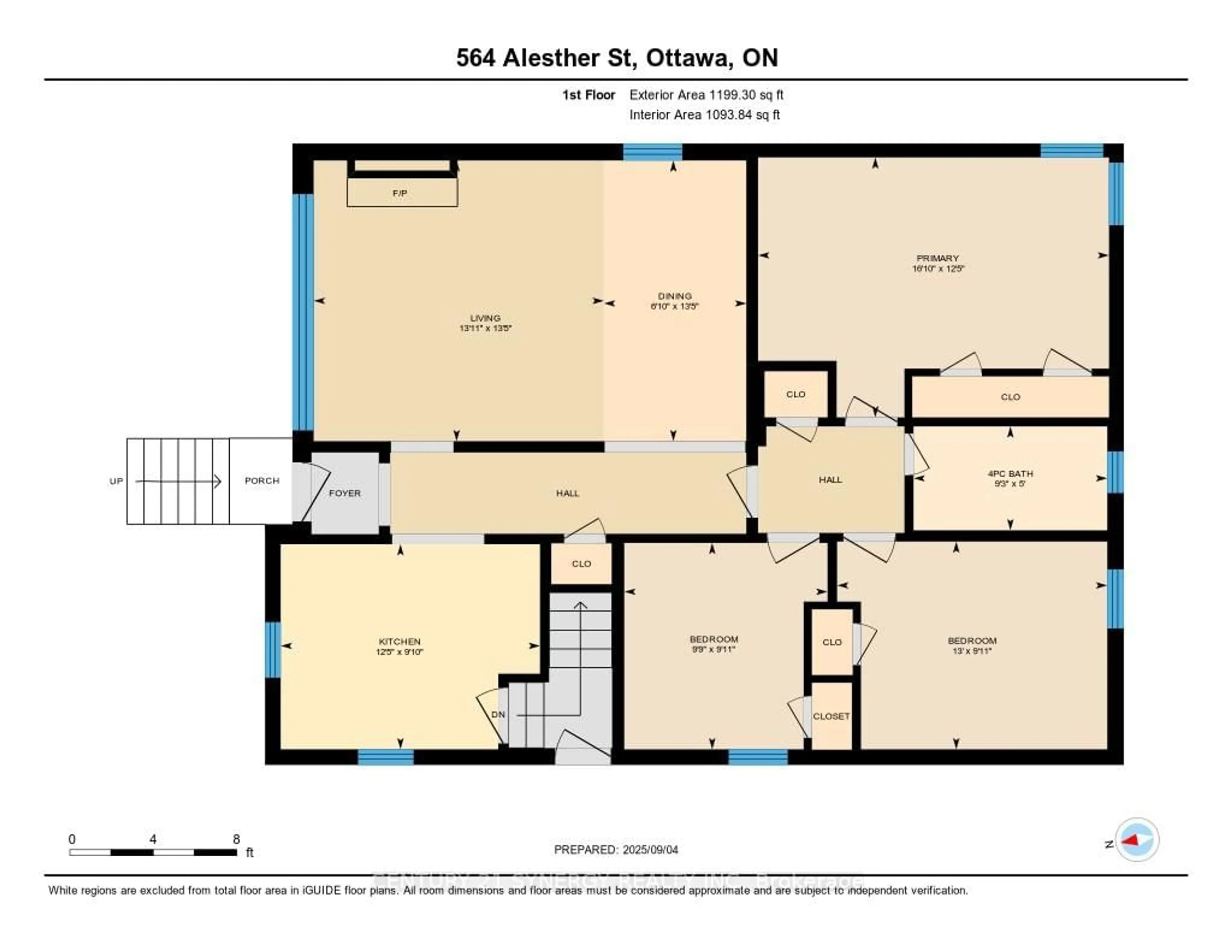 Floor plan for 564 Alesther St, Ottawa Ontario K1K 1J3