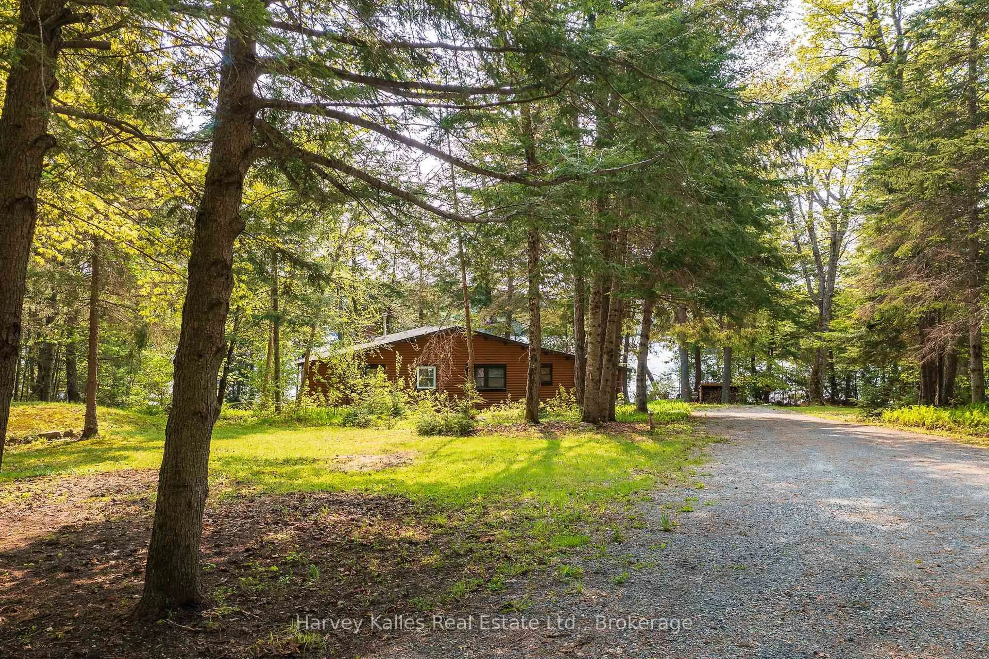 A pic from outside/outdoor area/front of a property/back of a property/a pic from drone, forest/trees view for 1033 Scott Lane, Lake of Bays Ontario P1H 2J6