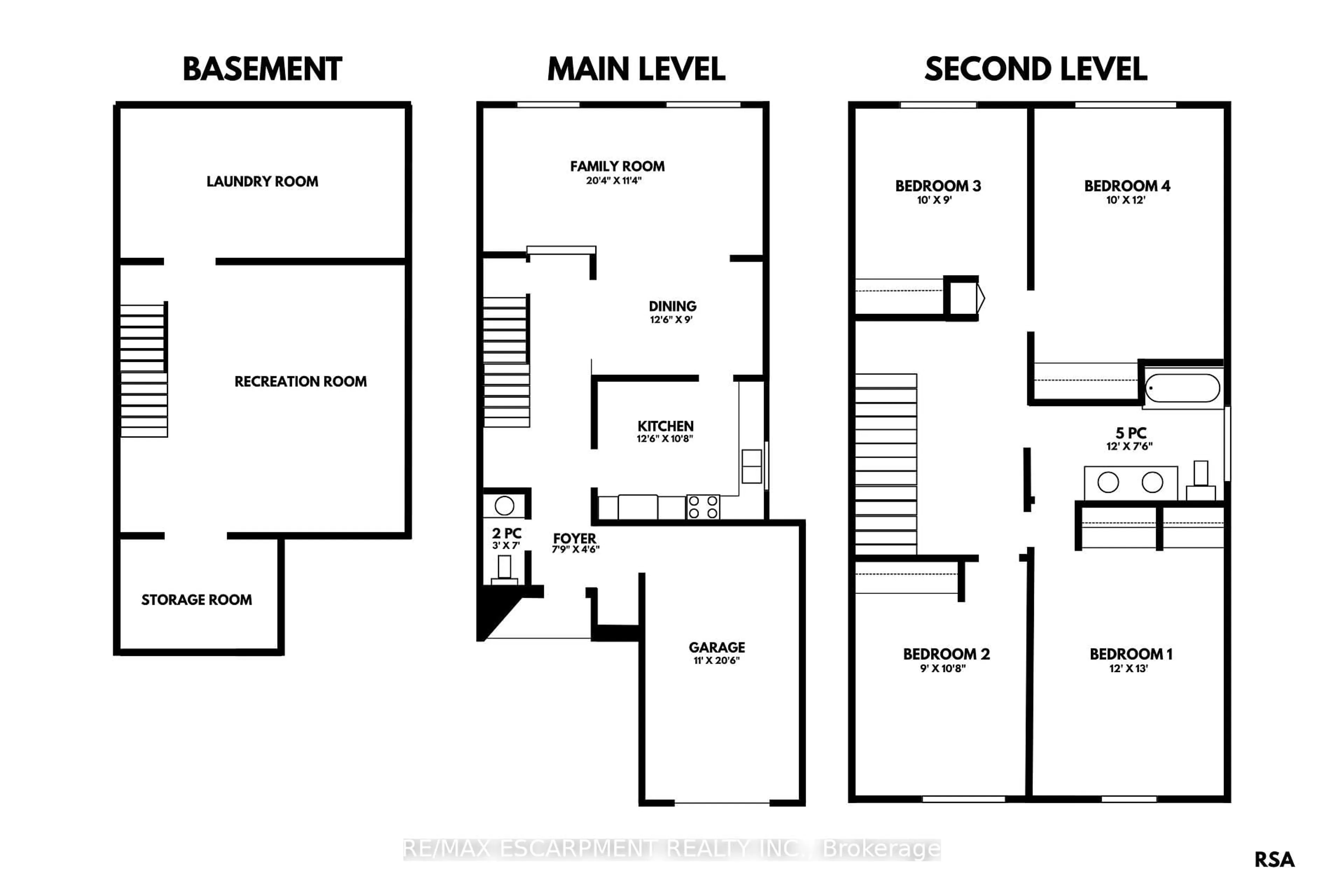 Floor plan for 39 Megna Crt, Hamilton Ontario L9C 6Y6