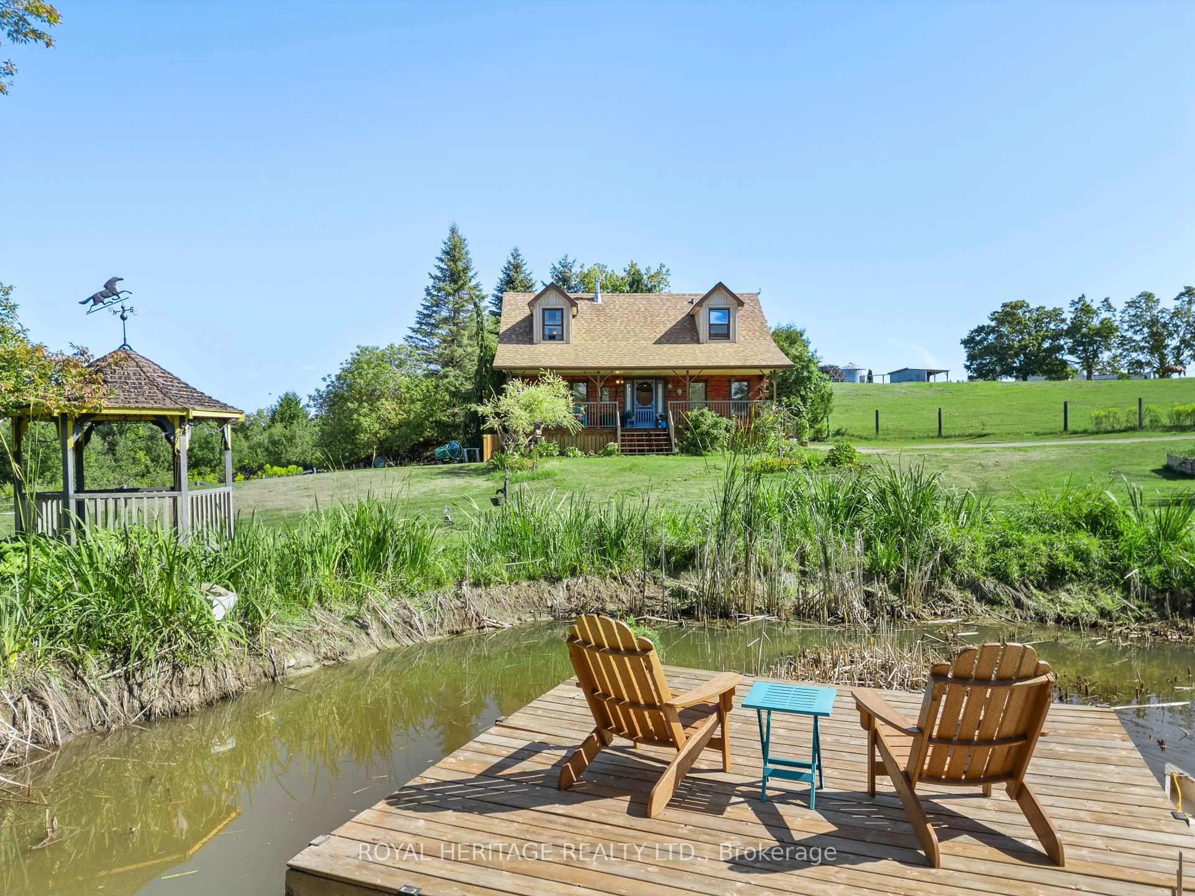 A pic from outside/outdoor area/front of a property/back of a property/a pic from drone, water/lake/river/ocean view for 713 Cottingham Rd, Kawartha Lakes Ontario K0L 2W0