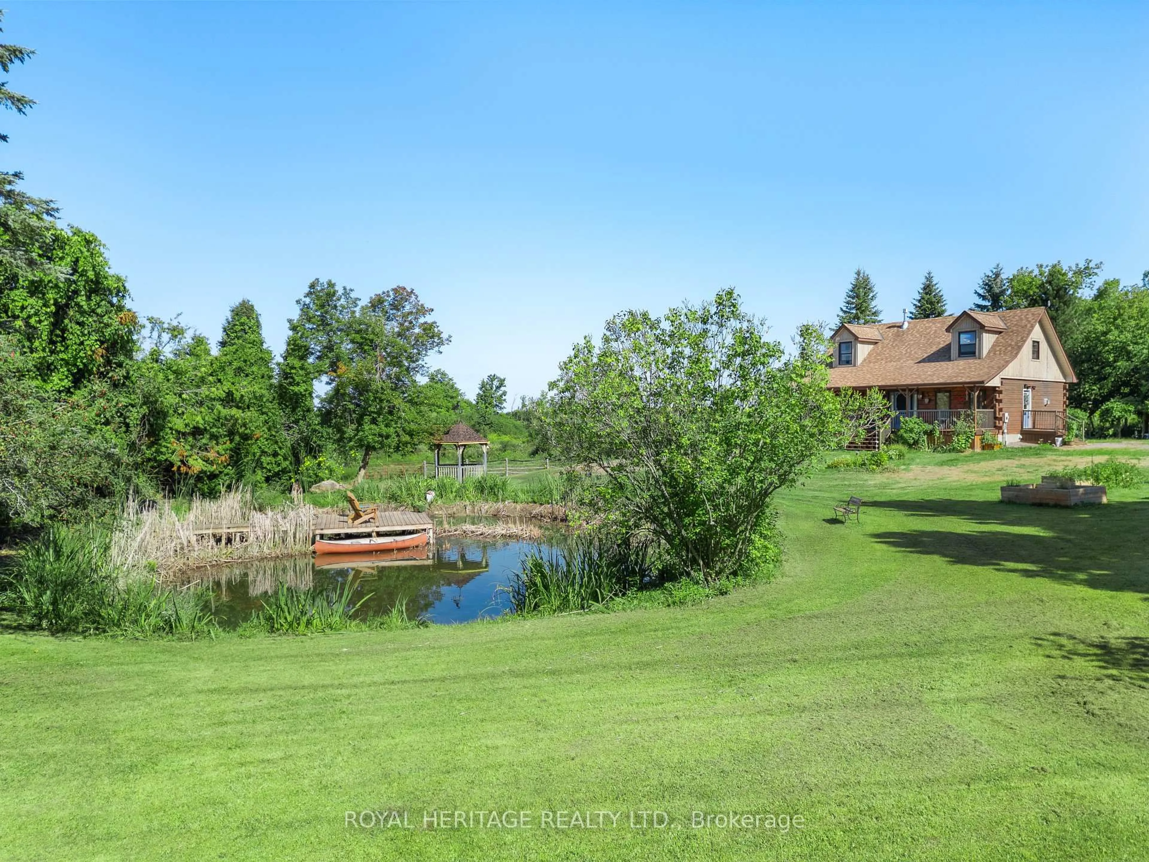 A pic from outside/outdoor area/front of a property/back of a property/a pic from drone, water/lake/river/ocean view for 713 Cottingham Rd, Kawartha Lakes Ontario K0L 2W0