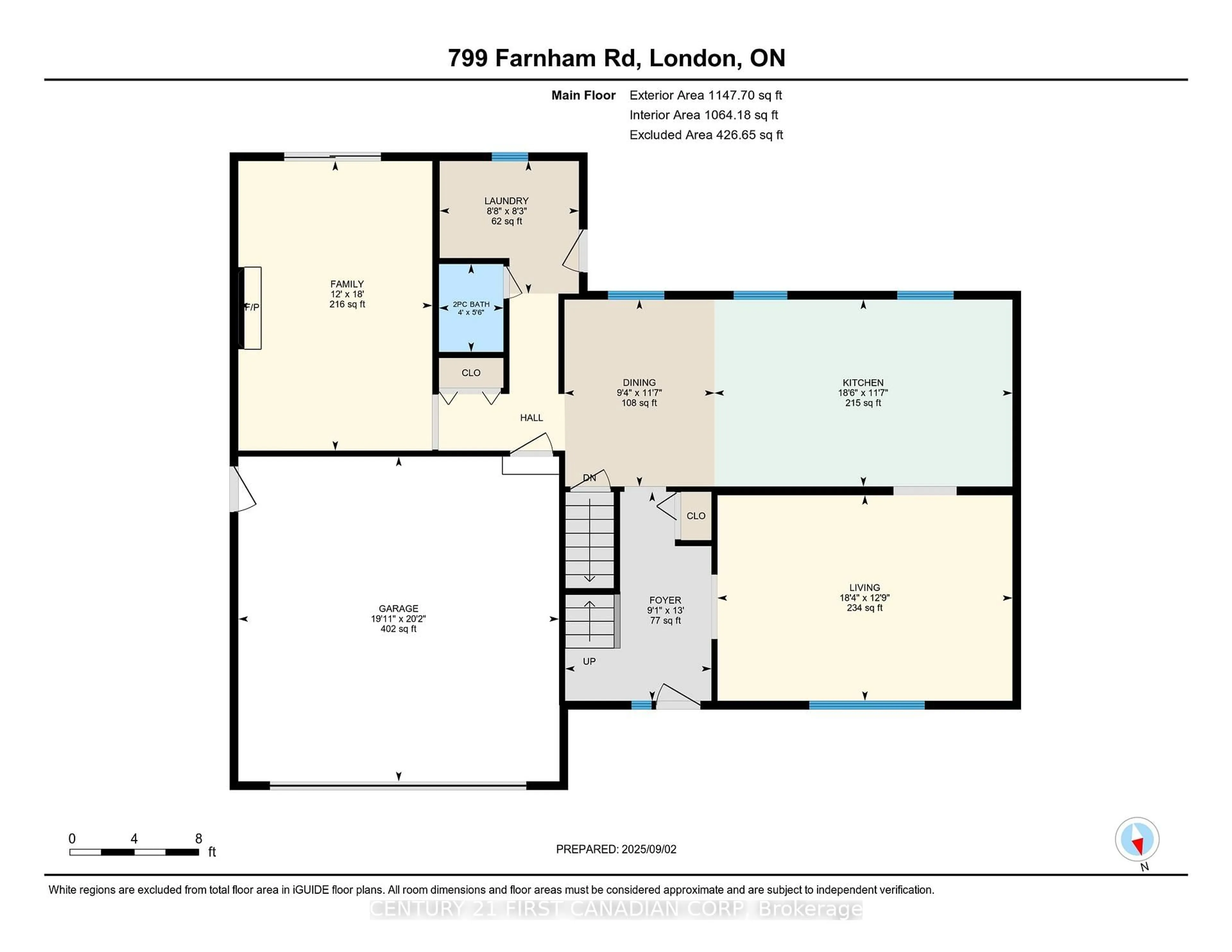 Floor plan for 799 Farnham Rd, London South Ontario N6K 1R6