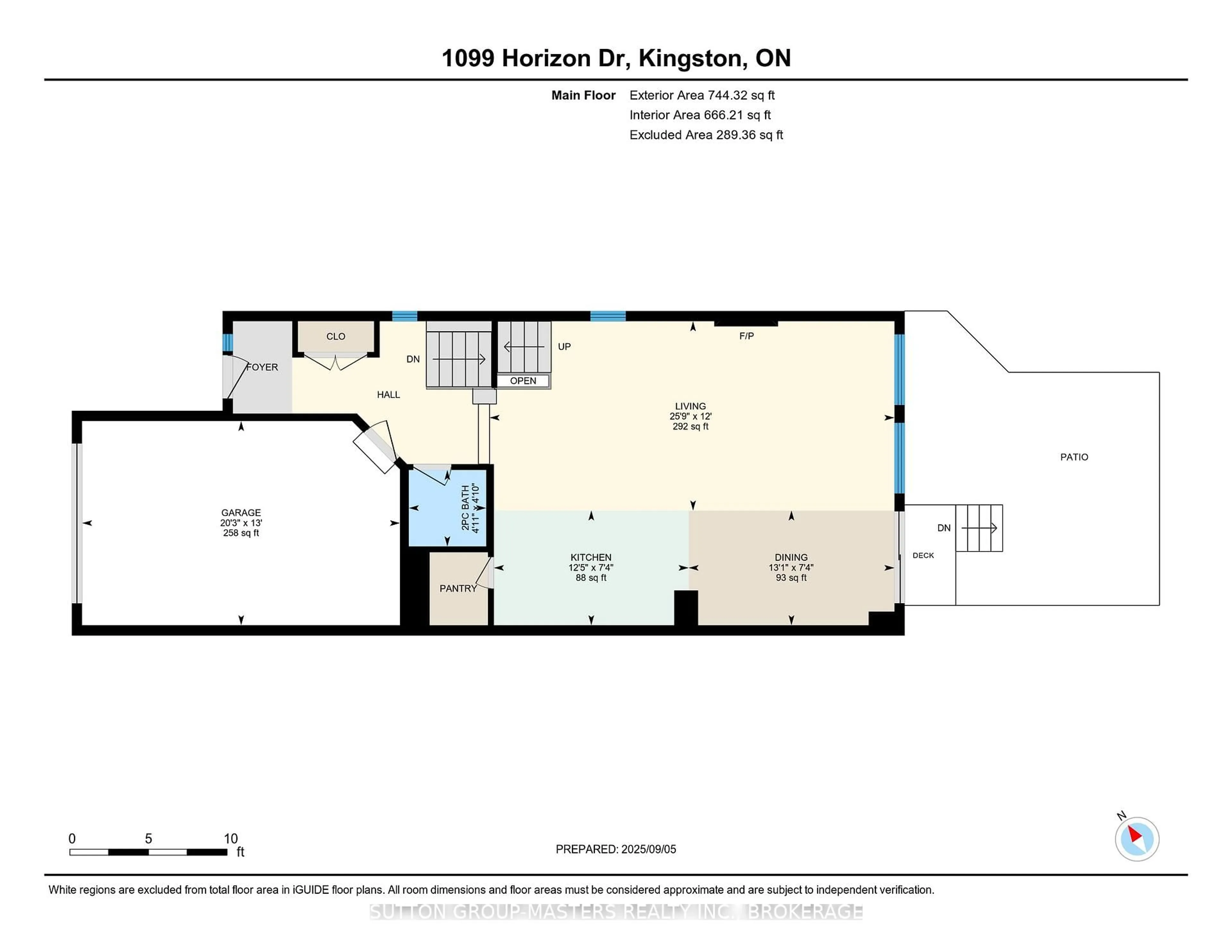 Floor plan for 1099 Horizon Dr, Kingston Ontario K7P 0M3