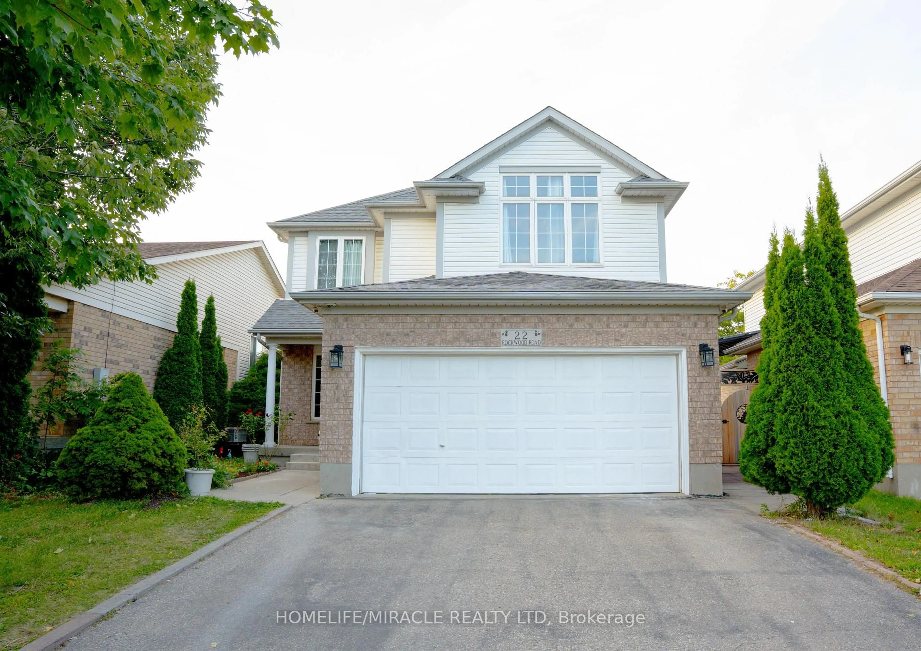 Home with vinyl exterior material, street for 22 Rockwood Rd, Kitchener Ontario N2E 3S5