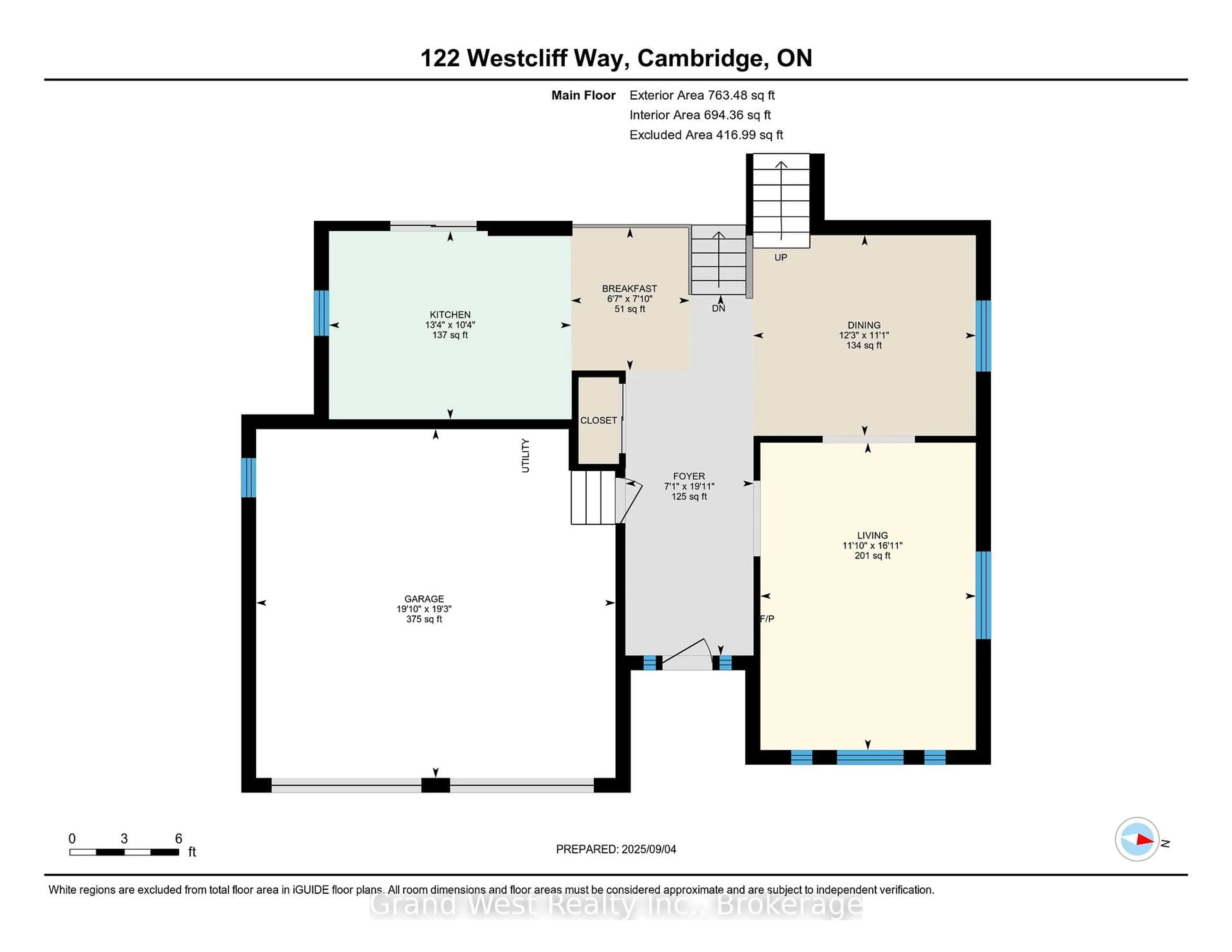Floor plan for 122 Westcliff Way, Cambridge Ontario N1S 4Y6