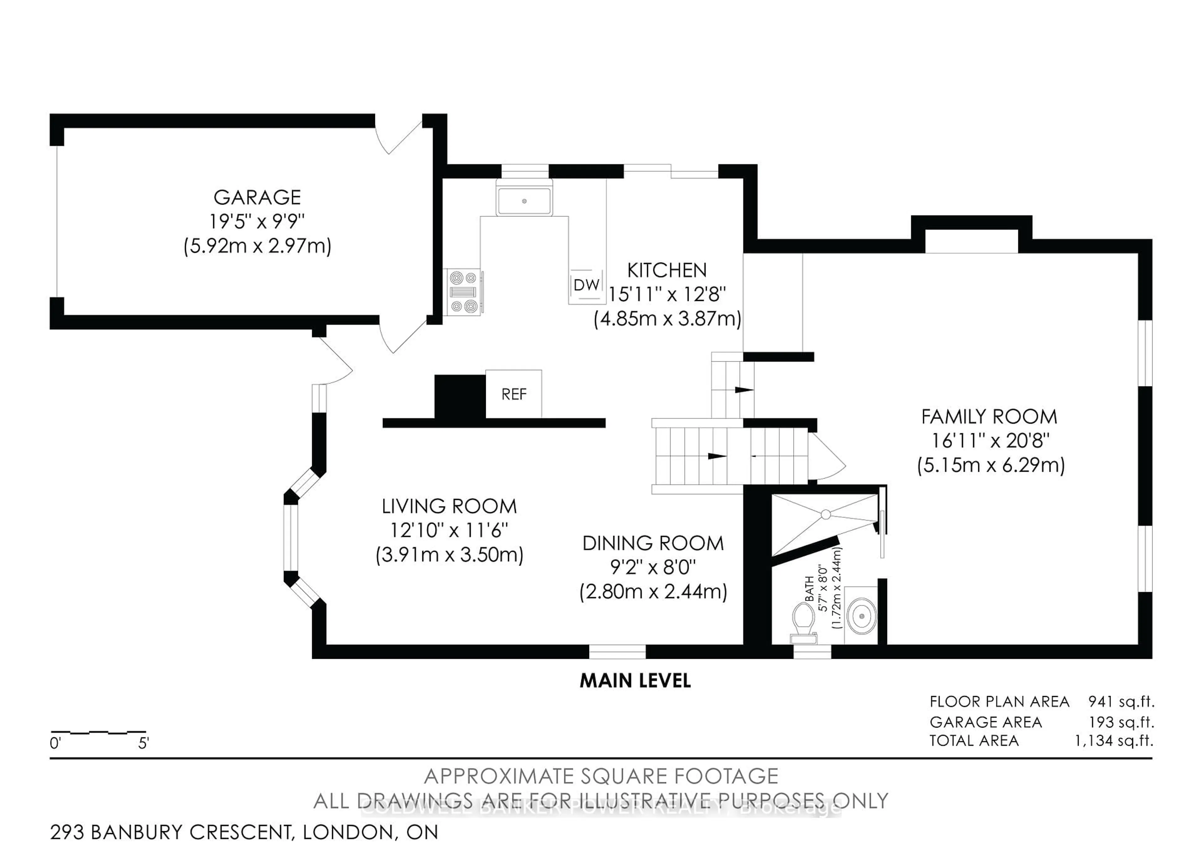 Floor plan for 293 Banbury Cres, London South Ontario N5Z 4T9