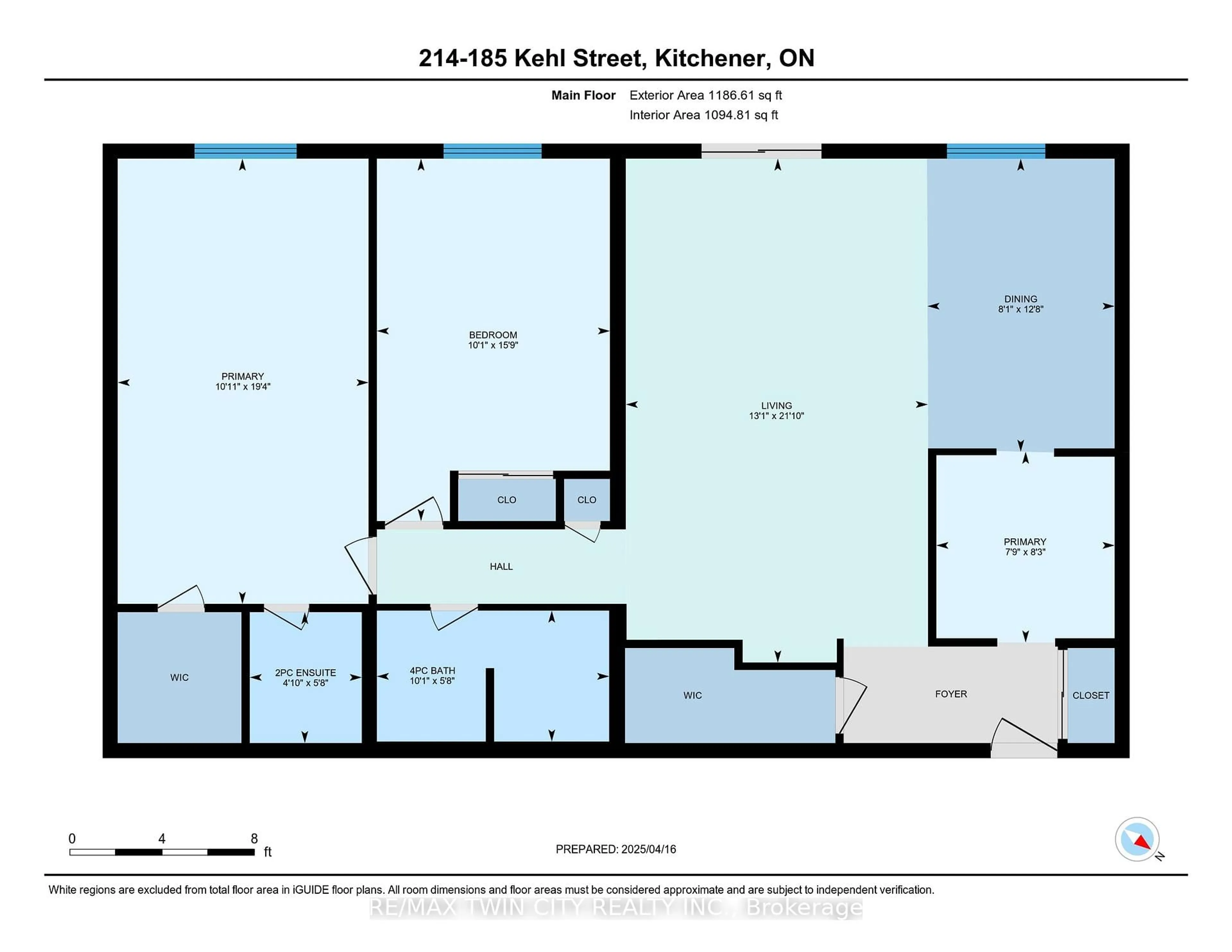 Floor plan for 185 Kehl St #214, Kitchener Ontario N2M 5B9
