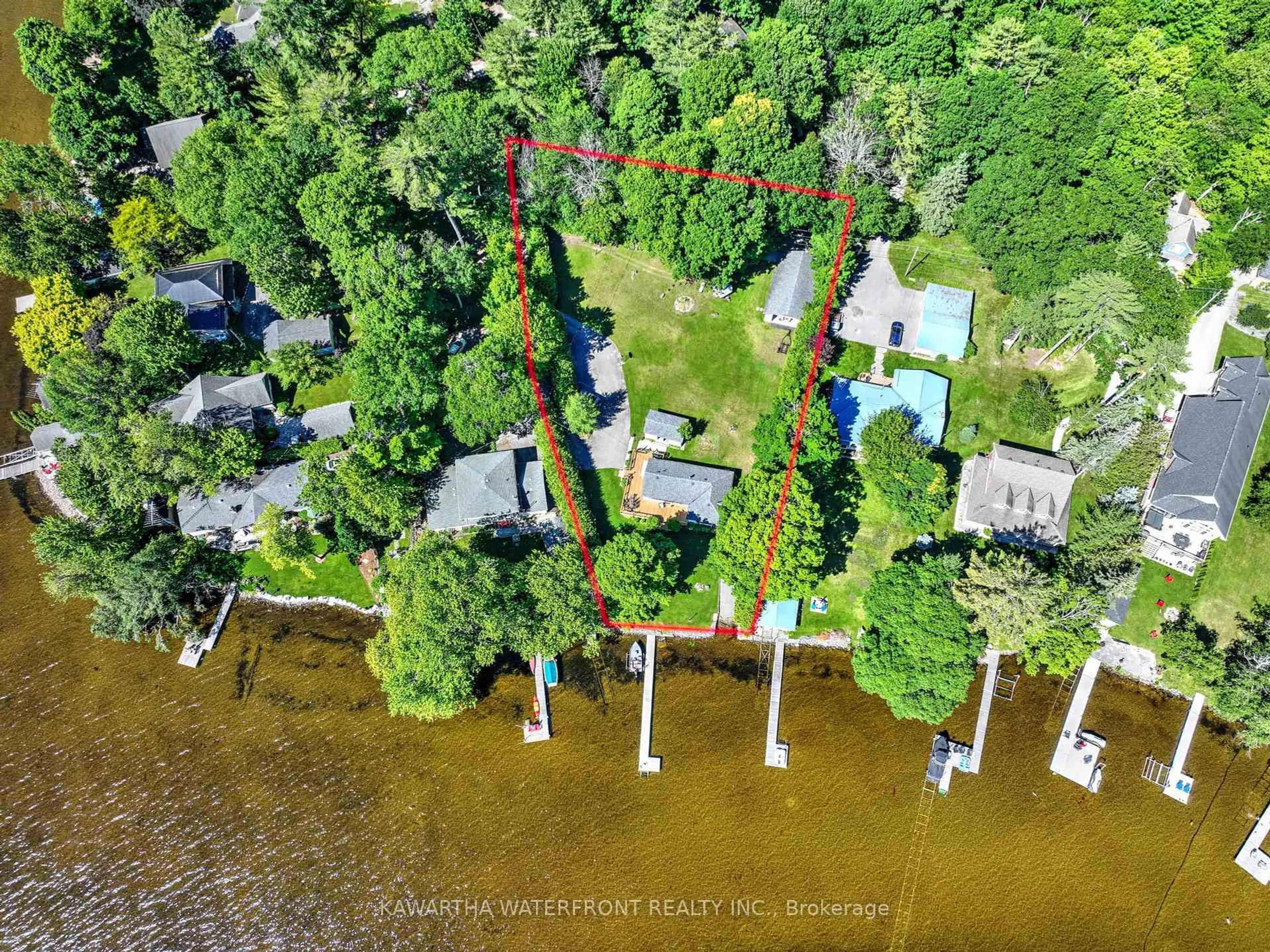 A pic from outside/outdoor area/front of a property/back of a property/a pic from drone, water/lake/river/ocean view for 210 Wrenhaven Rd, Kawartha Lakes Ontario K0M 1N0