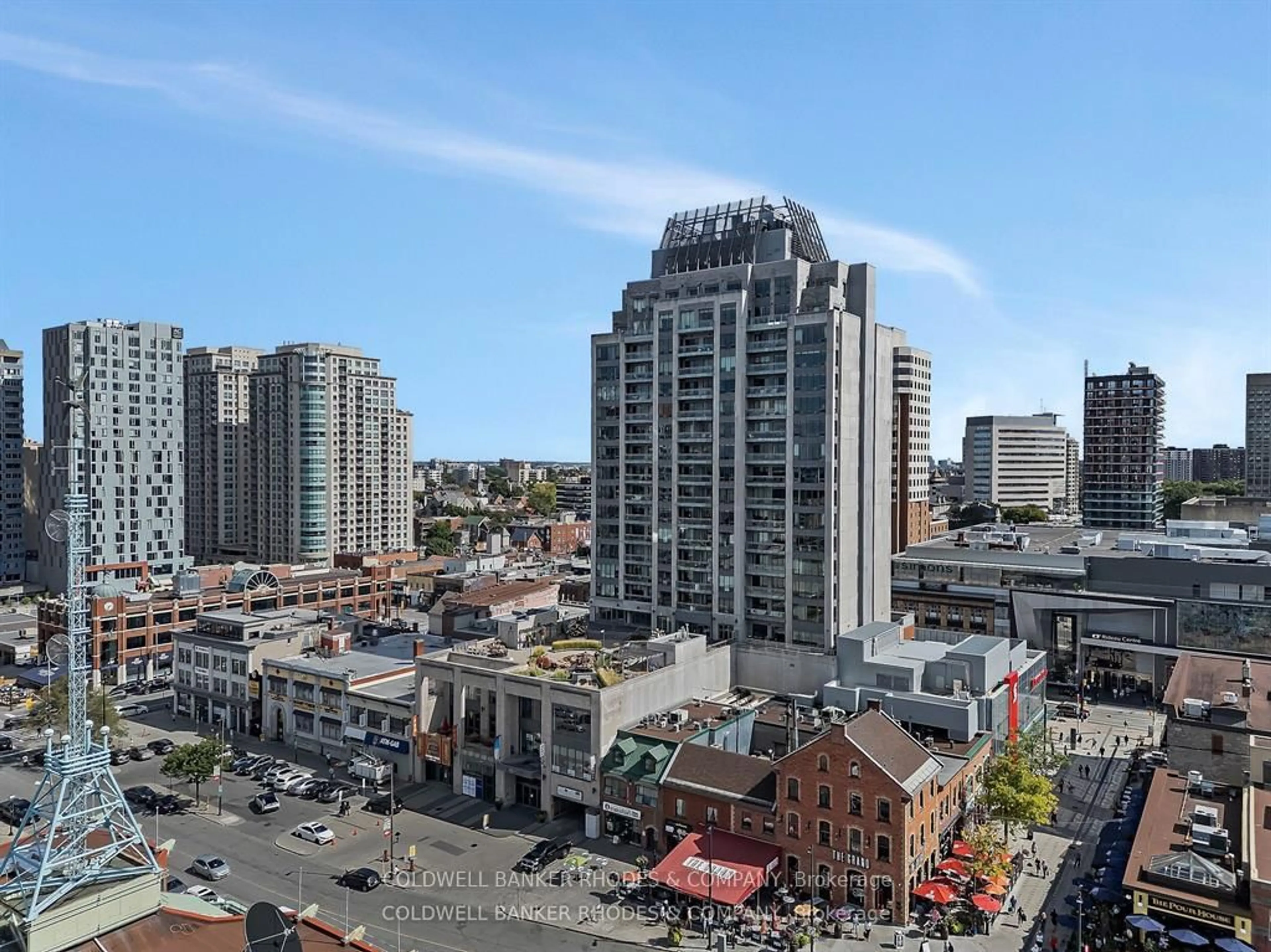 A pic from outside/outdoor area/front of a property/back of a property/a pic from drone, city buildings view from balcony for 90 George St #502, Ottawa Ontario K1N 0A8
