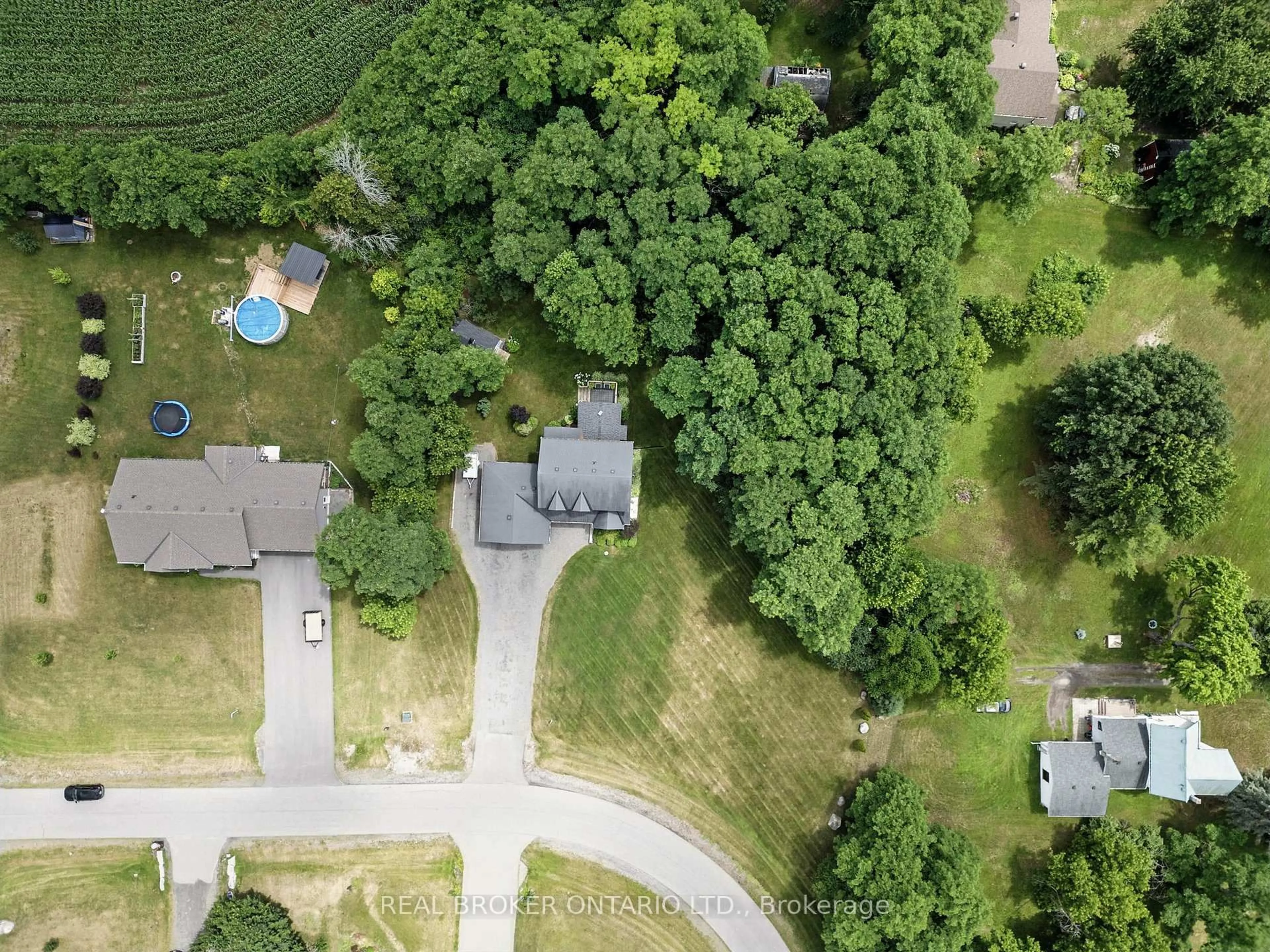 A pic from outside/outdoor area/front of a property/back of a property/a pic from drone, forest/trees view for 1768 Coleman Cres, North Dundas Ontario K0E 1S0