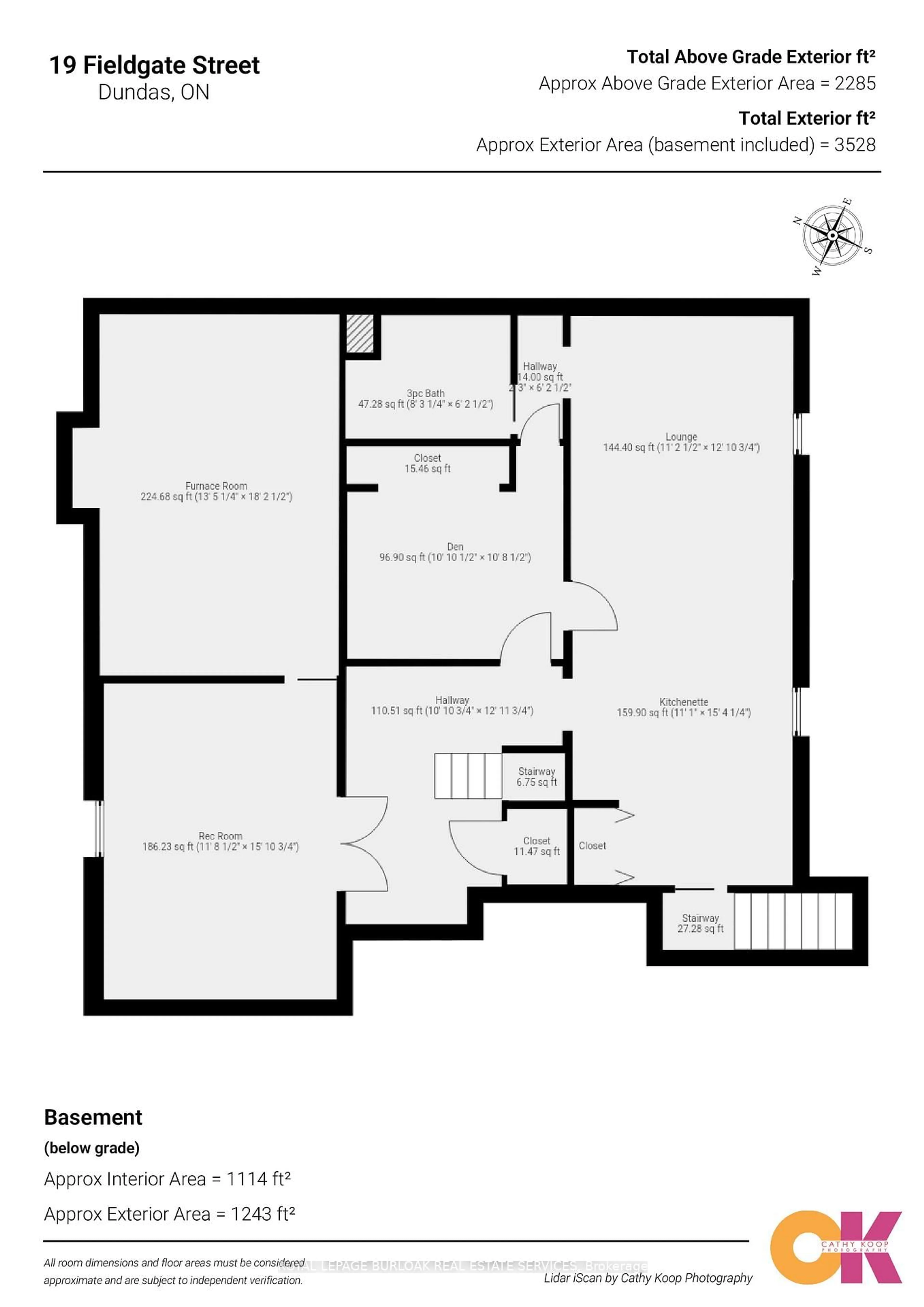 Floor plan for 19 Fieldgate St, Hamilton Ontario L9H 6N3