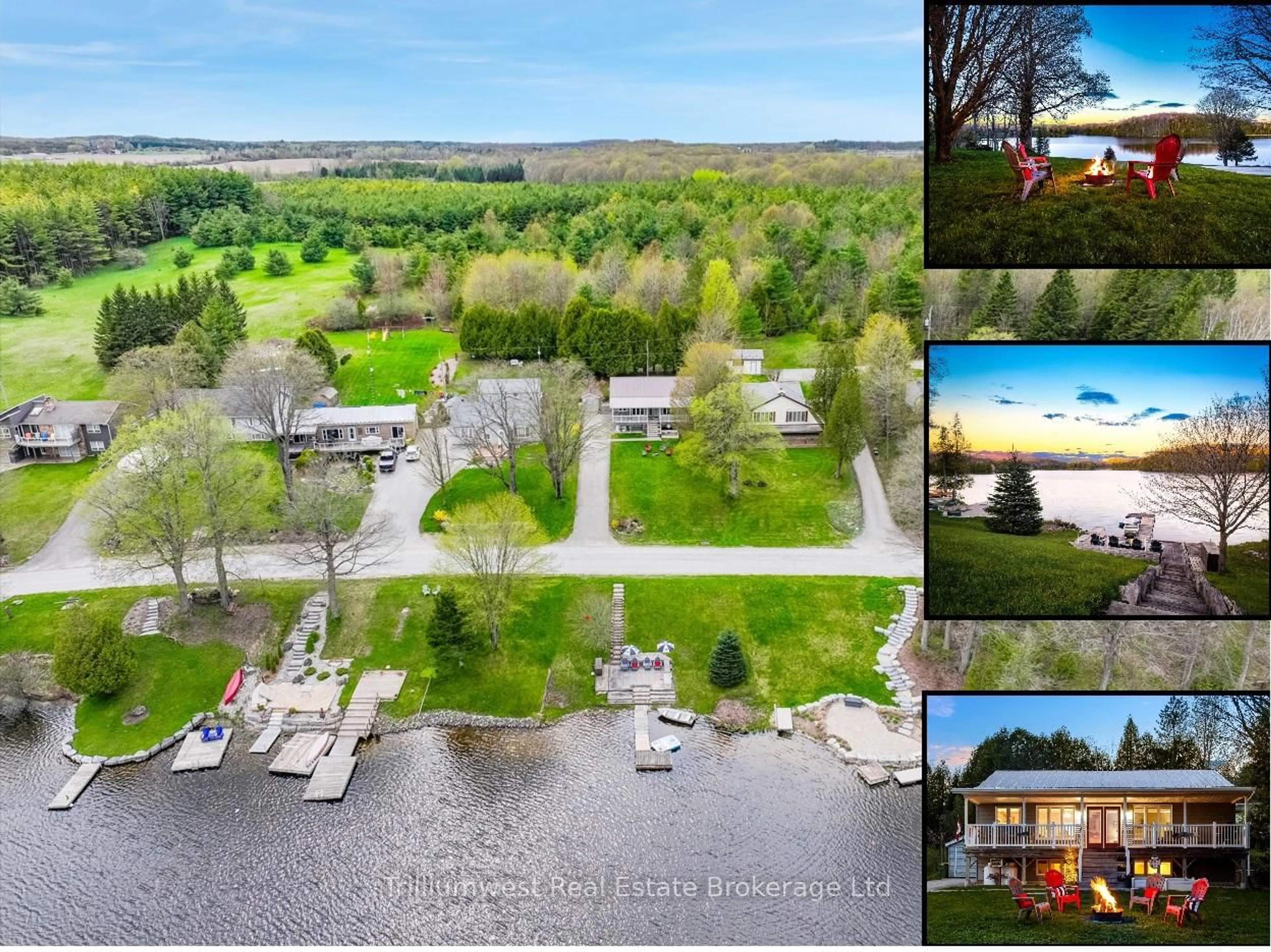 A pic from outside/outdoor area/front of a property/back of a property/a pic from drone, water/lake/river/ocean view for 133596 Wilcox Lake Rd, Grey Highlands Ontario N0C 1E0