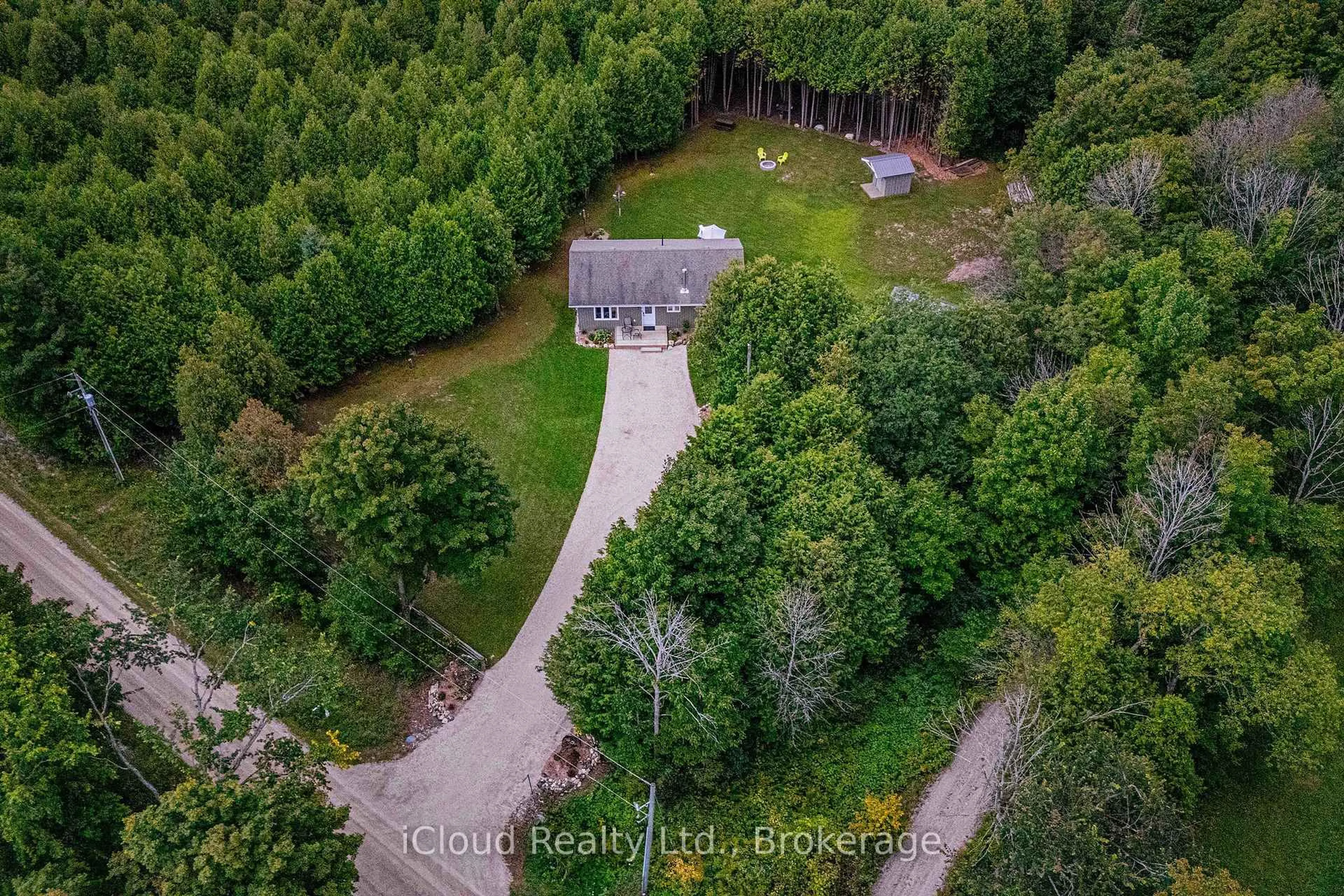 A pic from outside/outdoor area/front of a property/back of a property/a pic from drone, forest/trees view for 414156 41 b sideroad St, Grey Highlands Ontario N0C 1E0