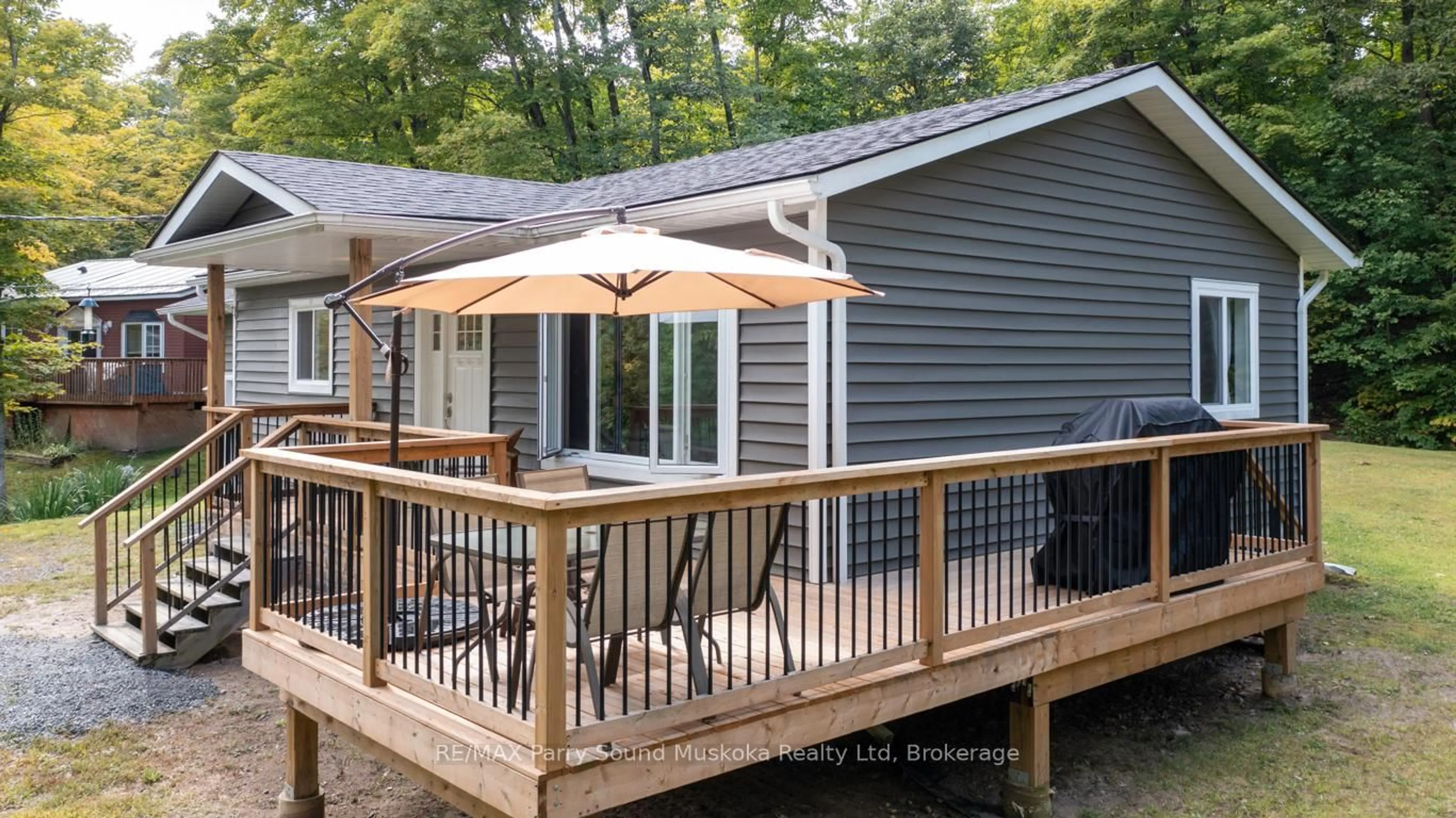 Patio, water/lake/river/ocean view for 12 Beaver Tr, McDougall Ontario P2A 2W8