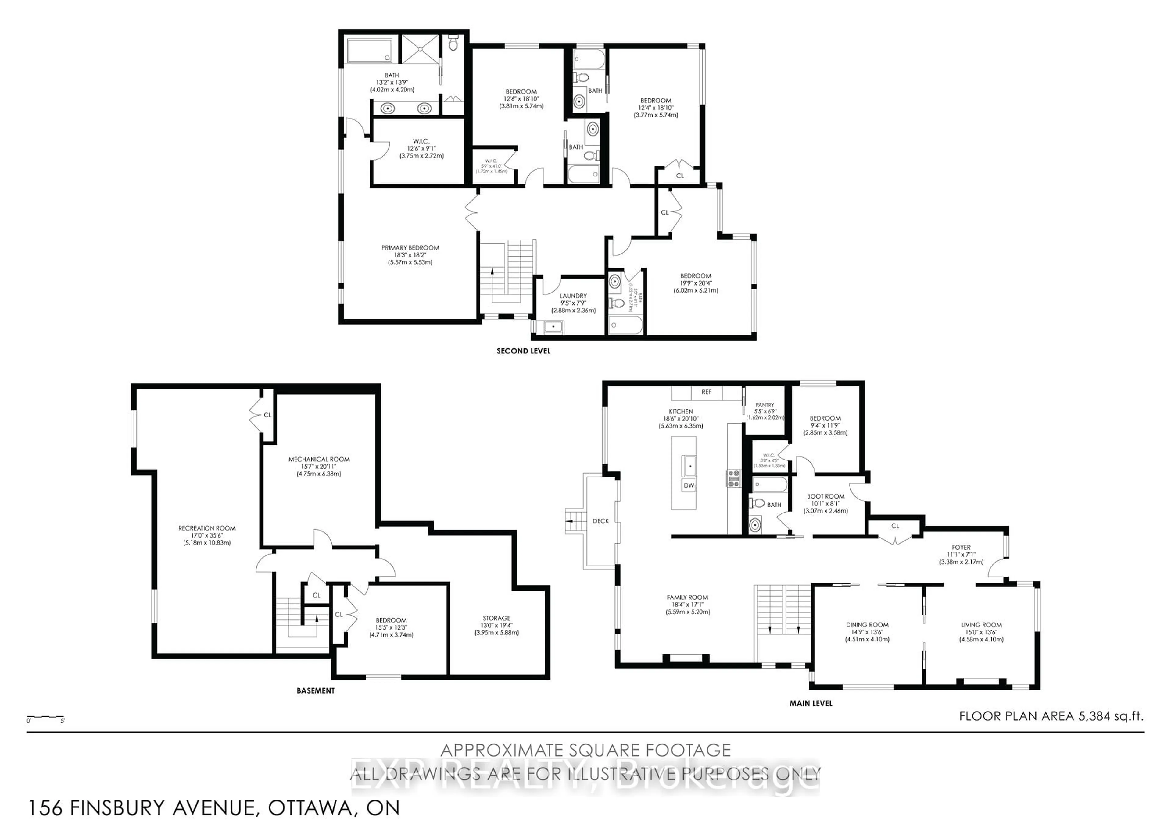 Floor plan for 156 Finsbury Ave, Ottawa Ontario K2S 1B6
