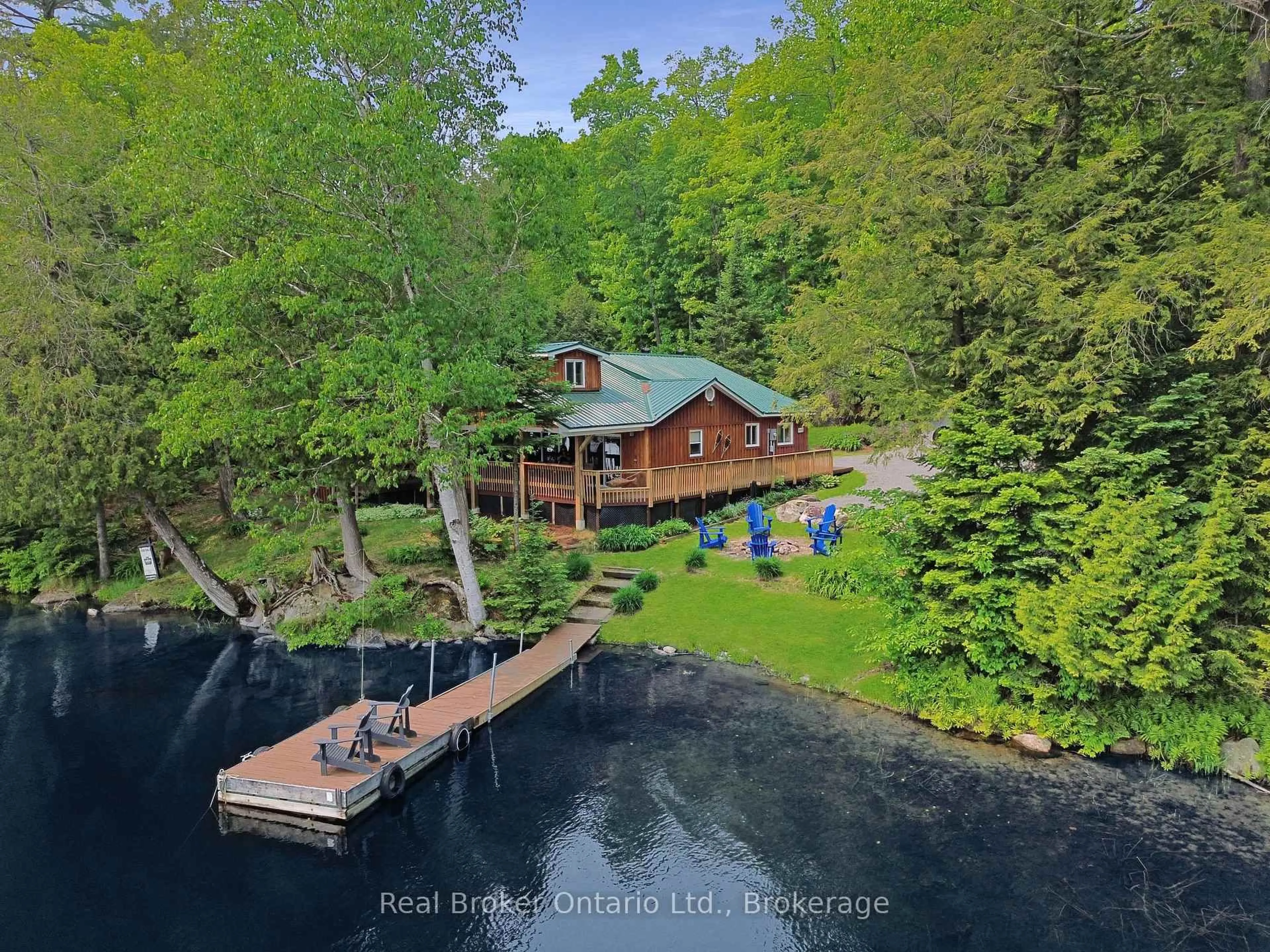 A pic from outside/outdoor area/front of a property/back of a property/a pic from drone, water/lake/river/ocean view for 31 Fowke Lake Rd, Parry Sound Remote Area Ontario P0A 1X0