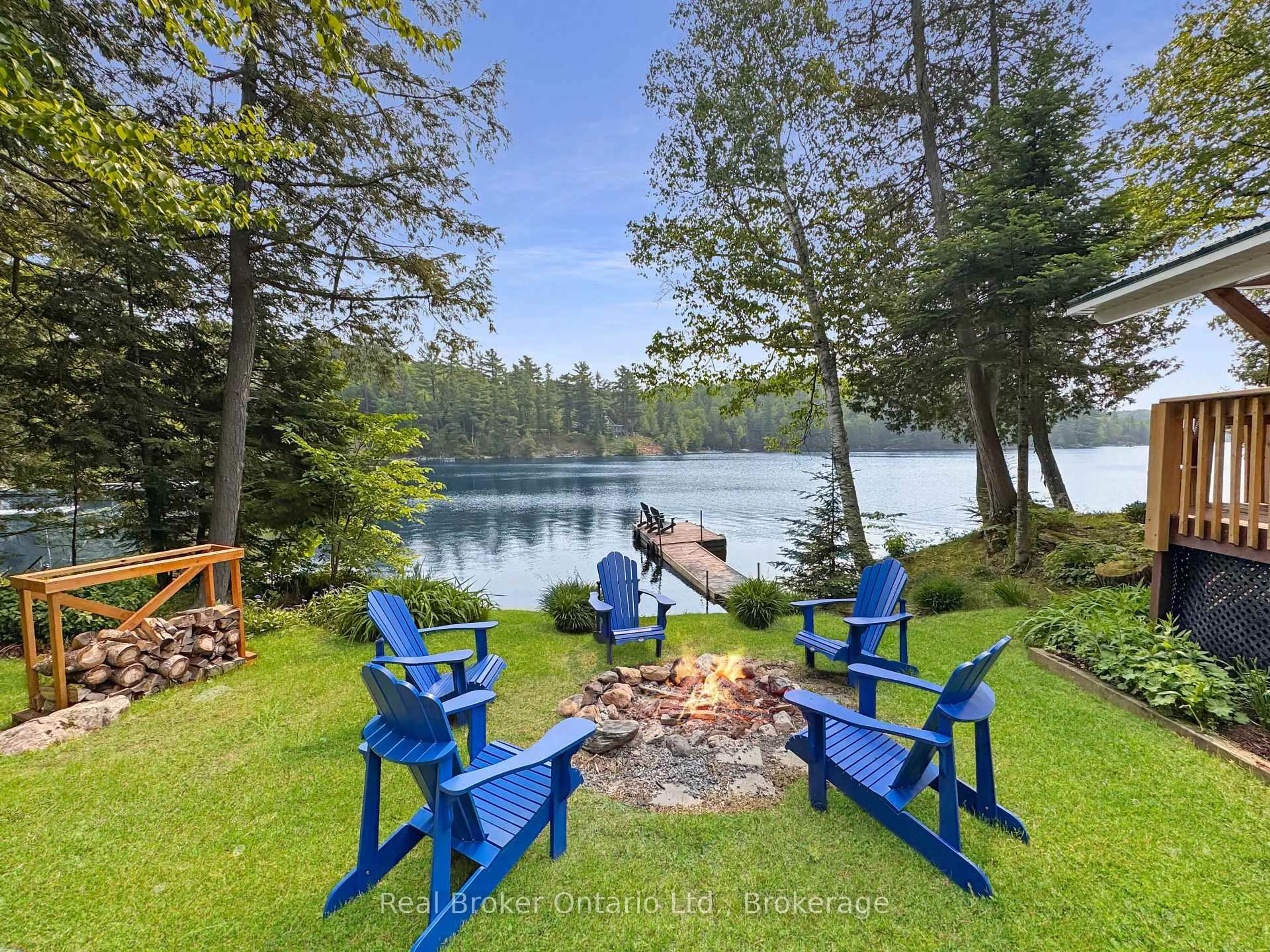 Patio, water/lake/river/ocean view for 31 Fowke Lake Rd, Parry Sound Remote Area Ontario P0A 1X0