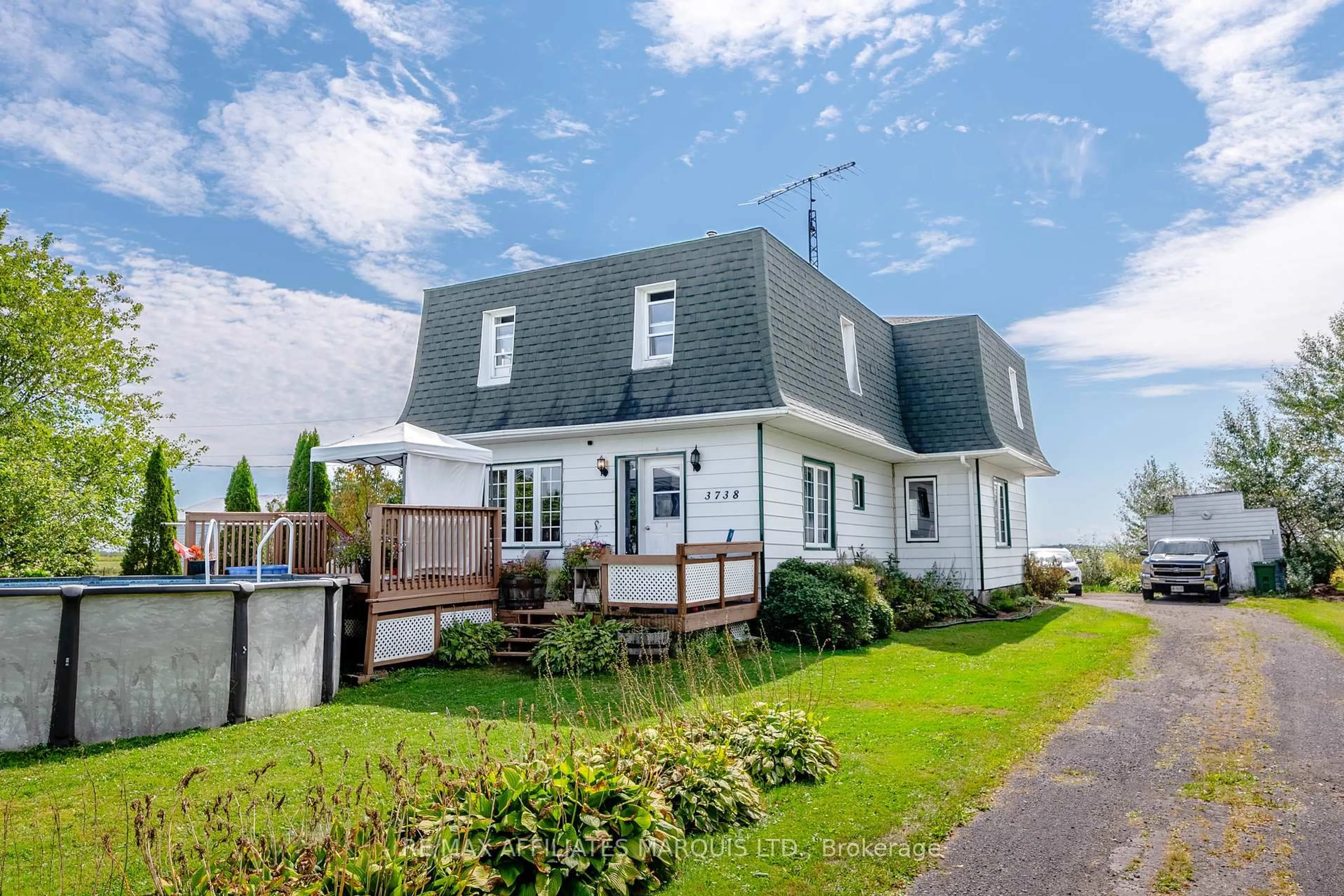 A pic from outside/outdoor area/front of a property/back of a property/a pic from drone, street for 3738 Concession 19 Rd, The Nation Ontario K0C 2B0