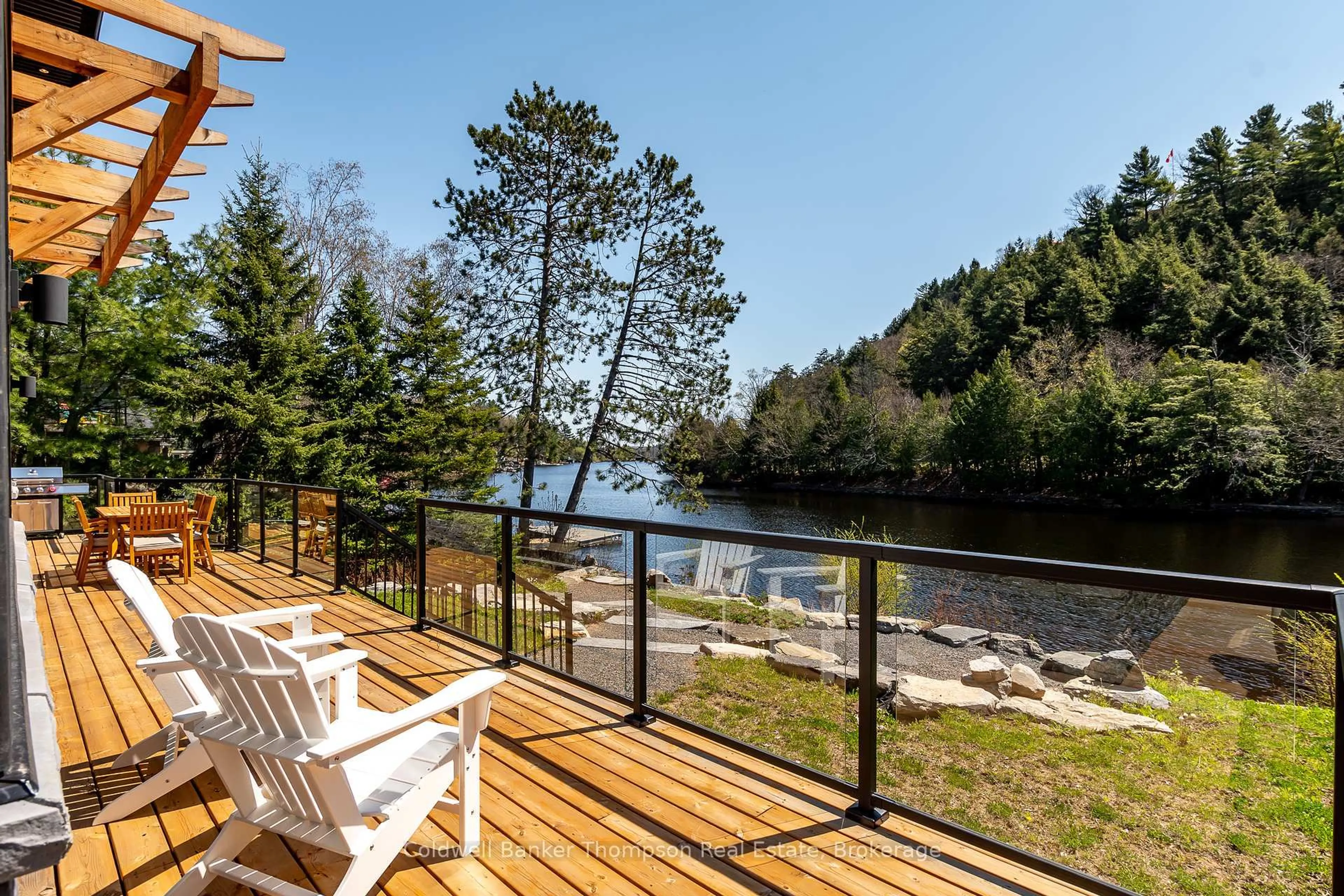 Patio, water/lake/river/ocean view for 32 Church St, Huntsville Ontario P1H 1G8